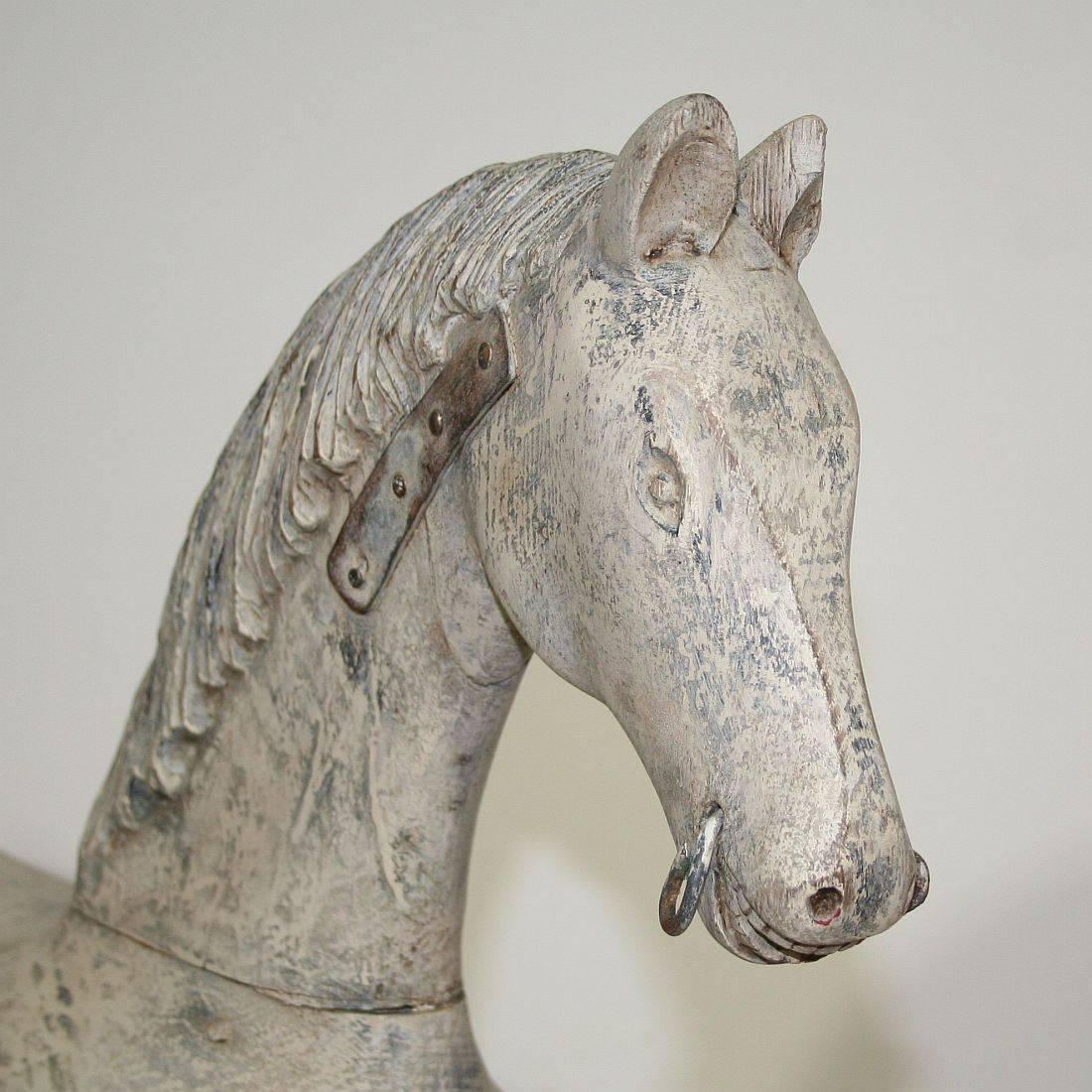 French 18th-19th Century Folk Art Carved Wooden Horse 3
