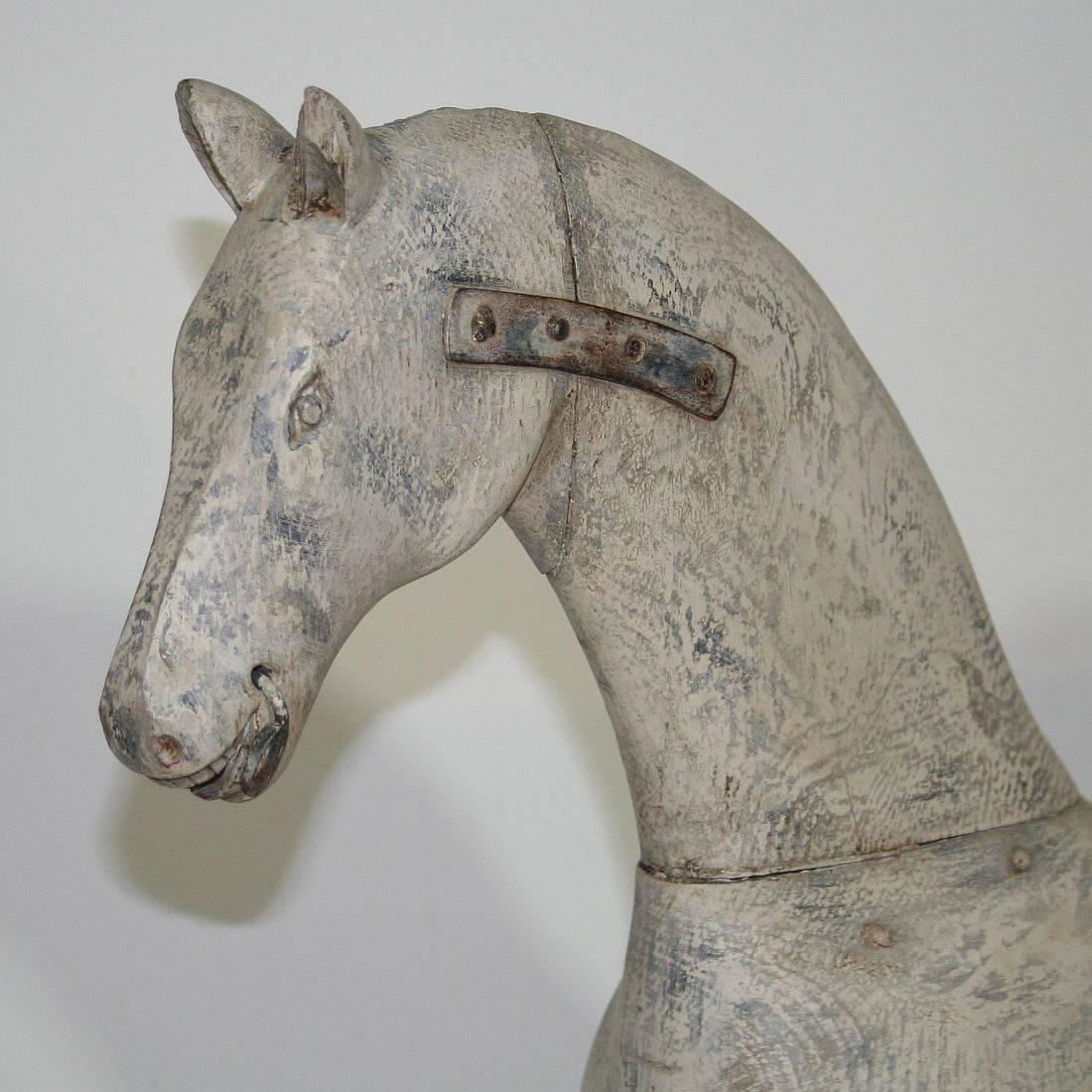 French 18th-19th Century Folk Art Carved Wooden Horse 4