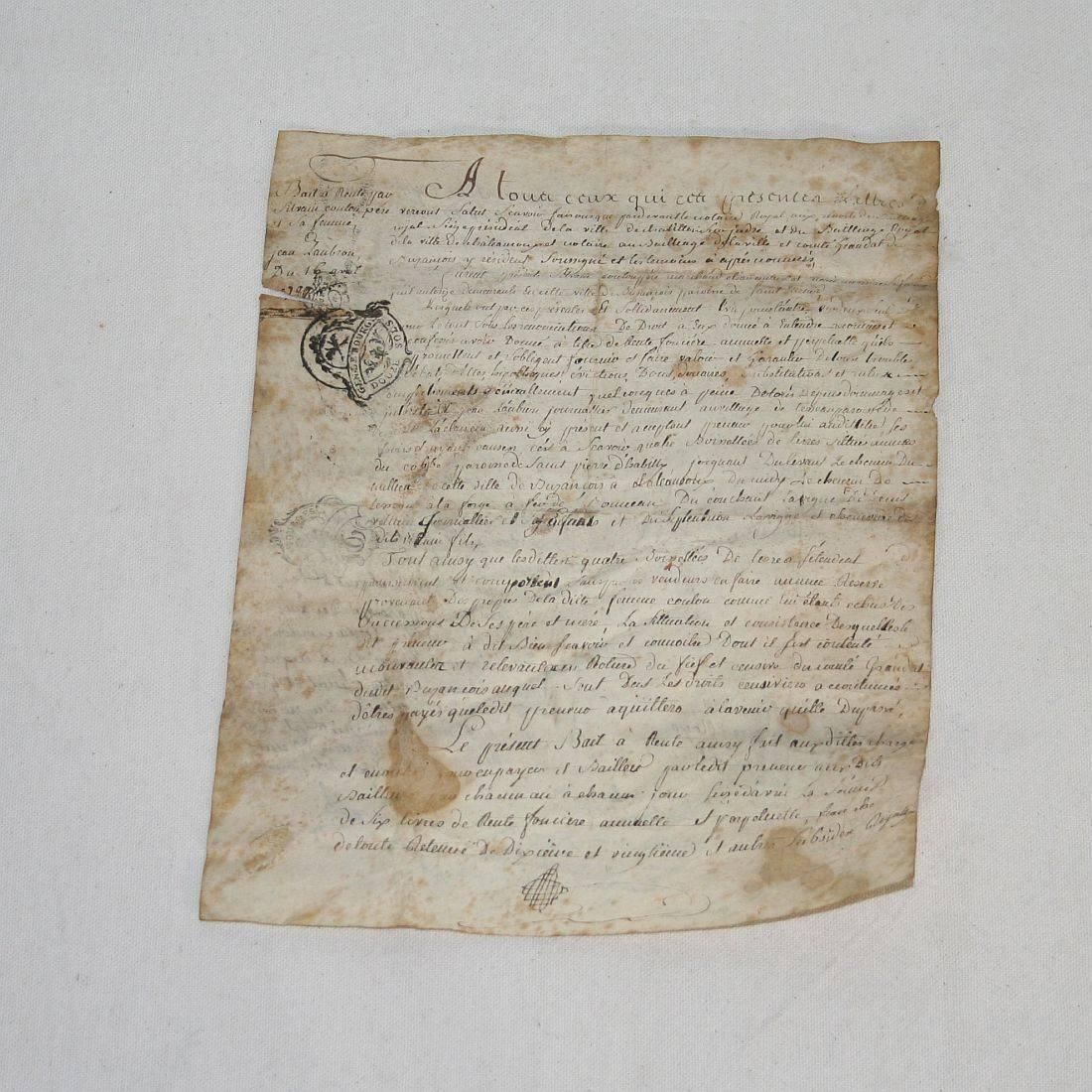 18th Century and Earlier Collection of Five French 18th Century Vellum Handwritings