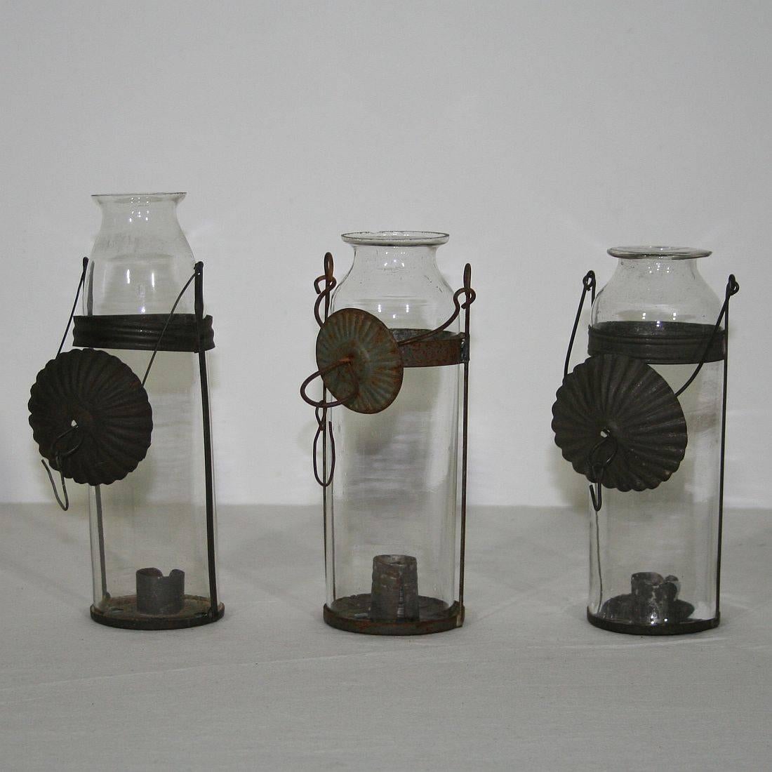 Small Collection of 19th Century French Glass Lanterns 1
