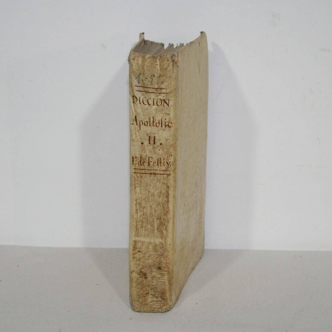 18th Century and Earlier Great Collection of Six Spanish 18th Century Weathered Vellum Books