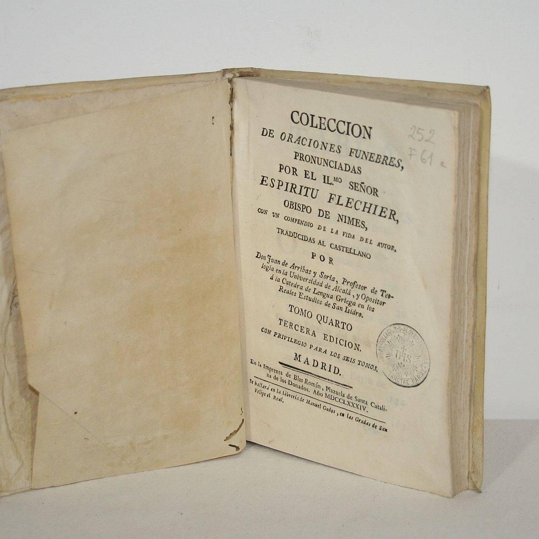 Great Collection of Six Spanish 18th Century Weathered Vellum Books 4