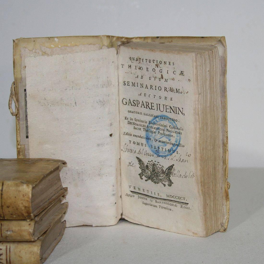 Great Collection of Five Italian/Spanish 18th Century Weathered Vellum Books 5