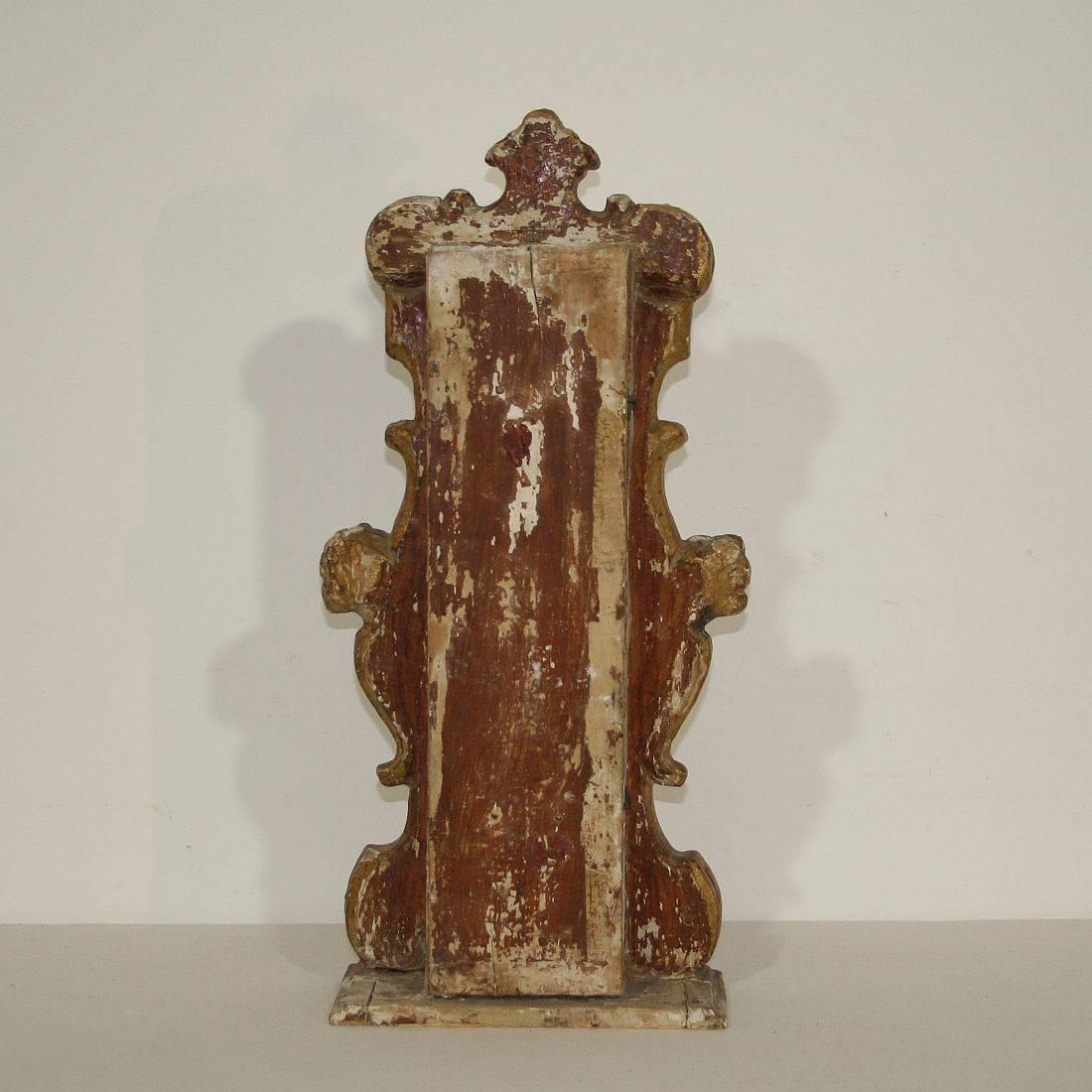 18th Century and Earlier Italian 18th Century Baroque Gilded Reliquary Shrine with Angel Heads
