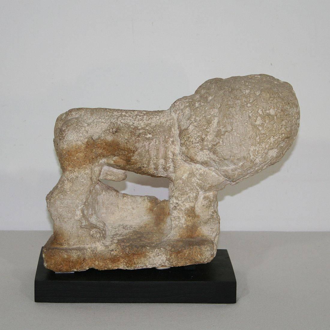 Primitive Italian Carved Stone Lion 1