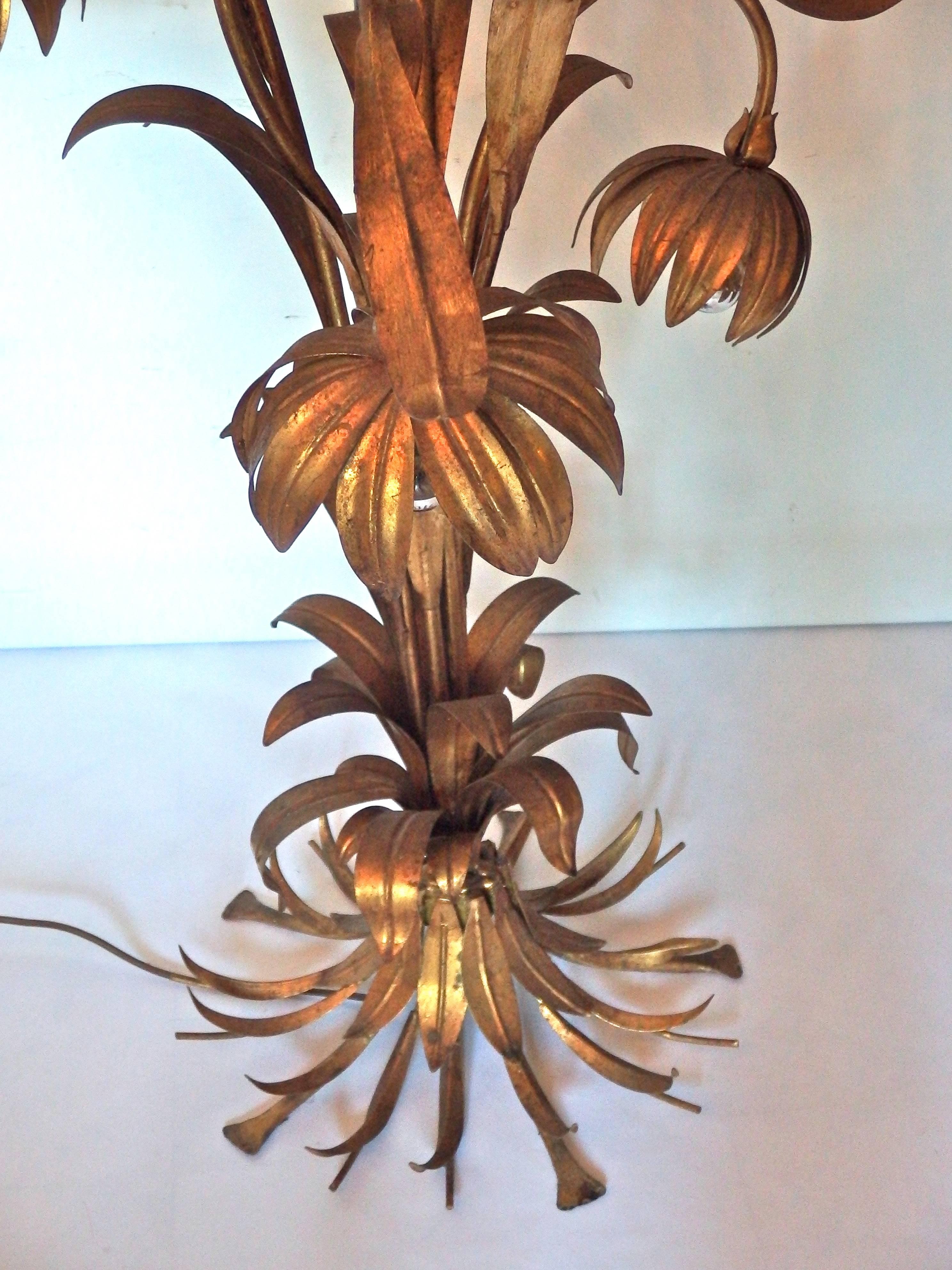 German Gilded Tole Floor Lamp For Sale