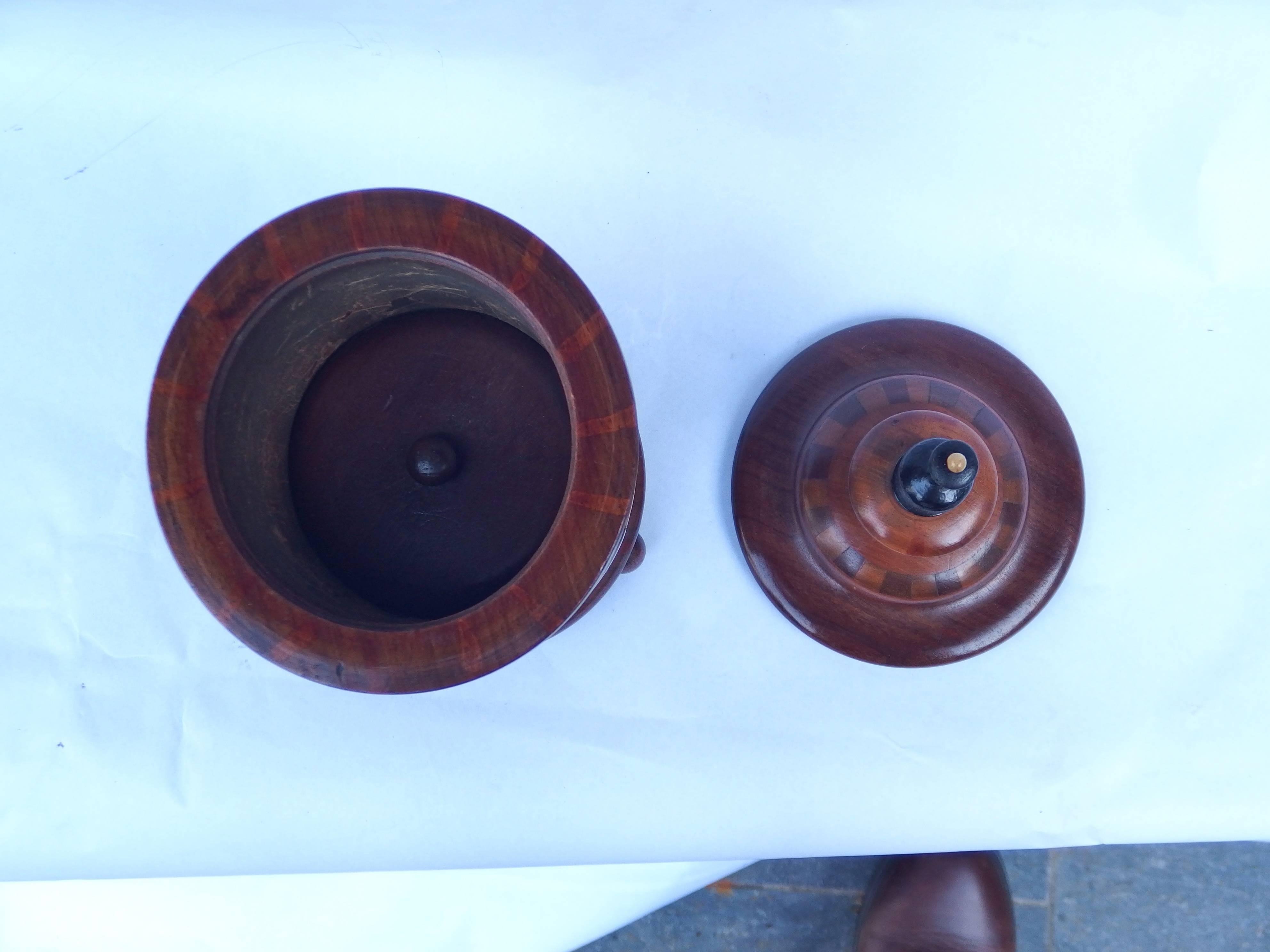 Mahogany Collection of Dutch Treen Tobacco Jars