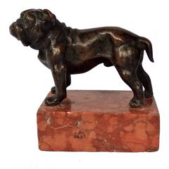 Antique Pug Dog Bronze