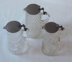 19th Century Glass Jugs from Liege Belgium