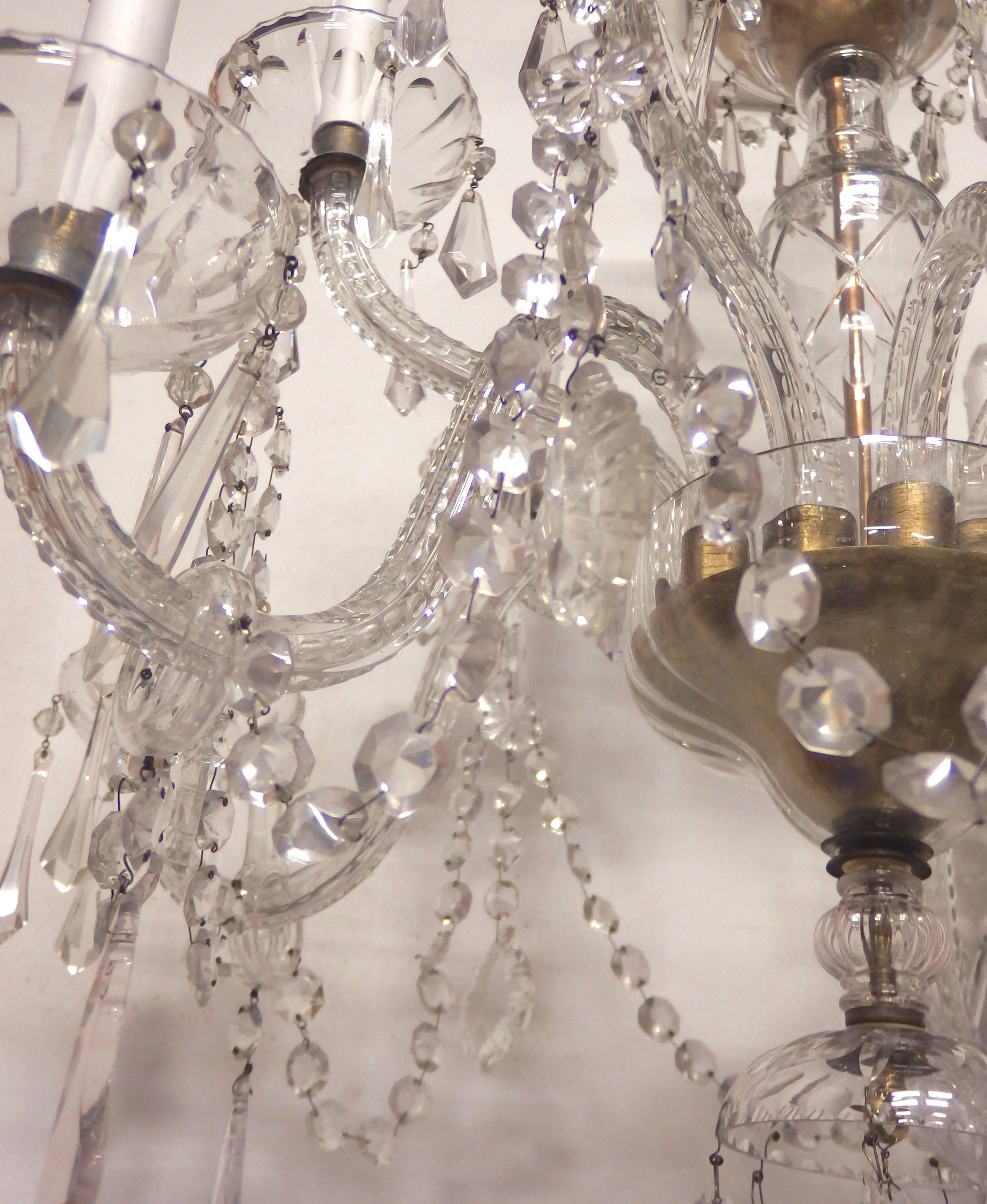 Spanish Cut Glass Chandelier For Sale 2