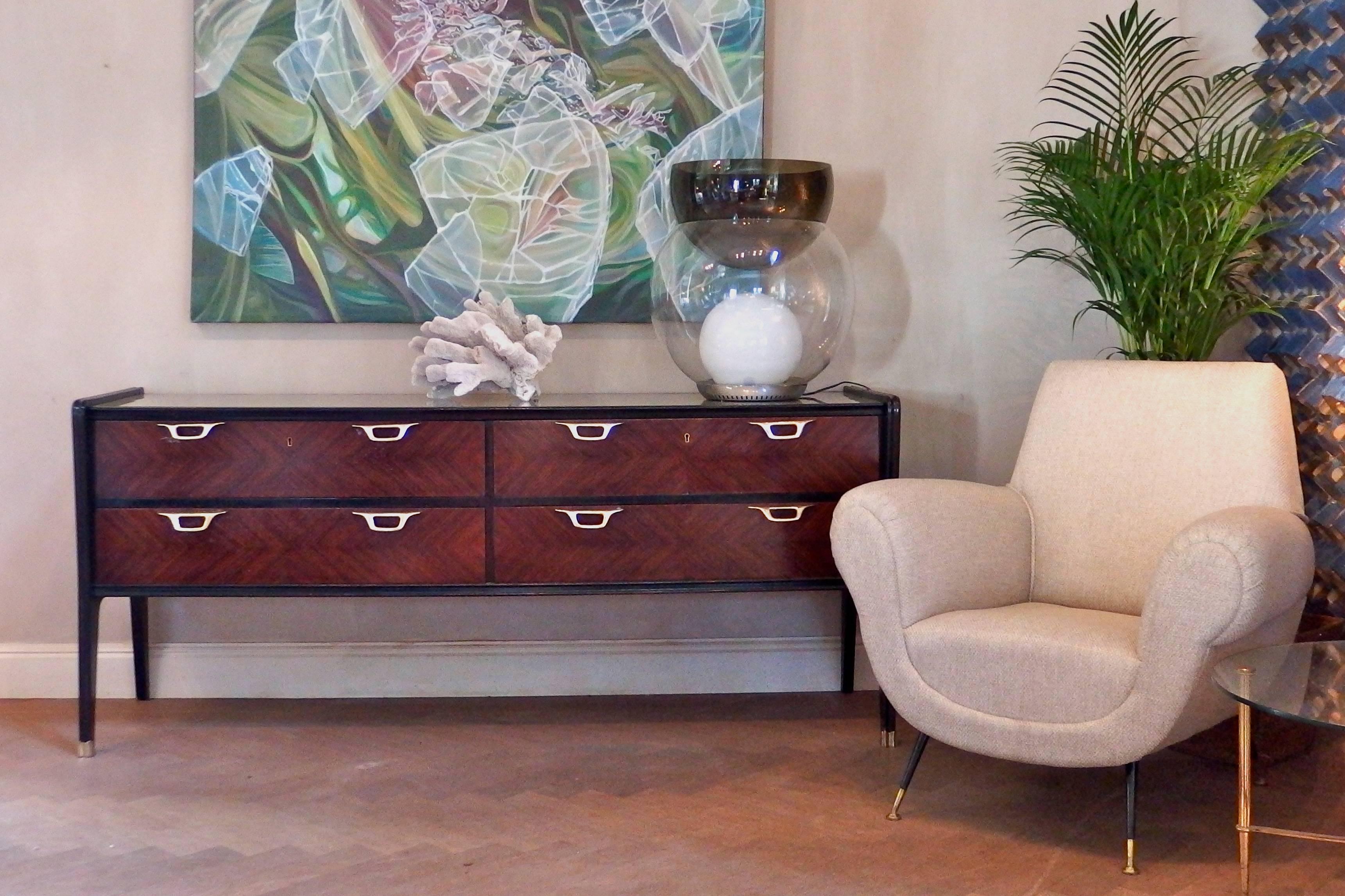 Ebonized 1950s Italian Rosewood Sideboard or Dresser For Sale