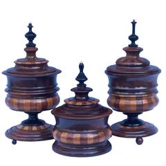 Collection of Dutch Treen Tobacco Jars