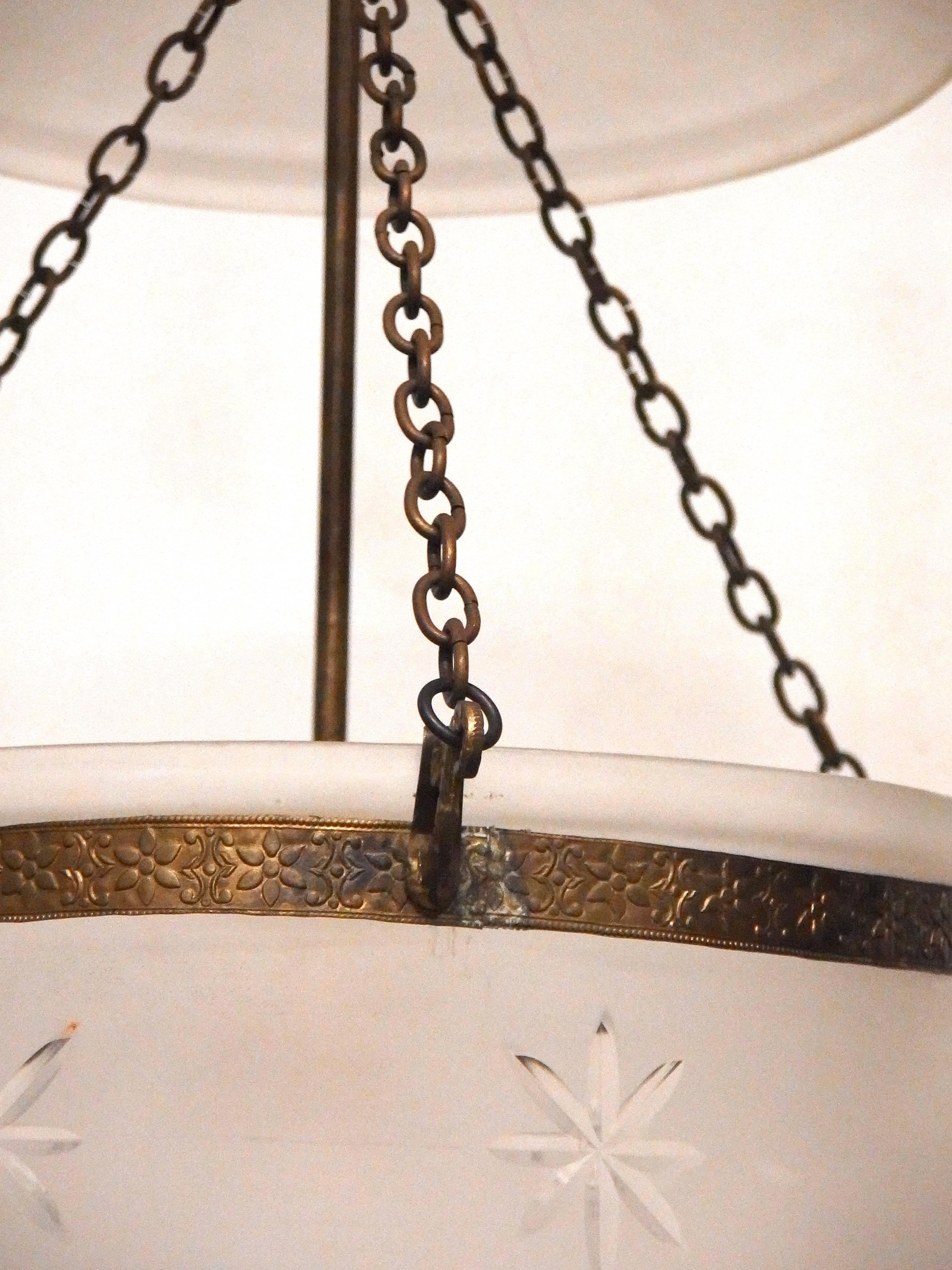 Etched Bell Lantern Extra Large For Sale