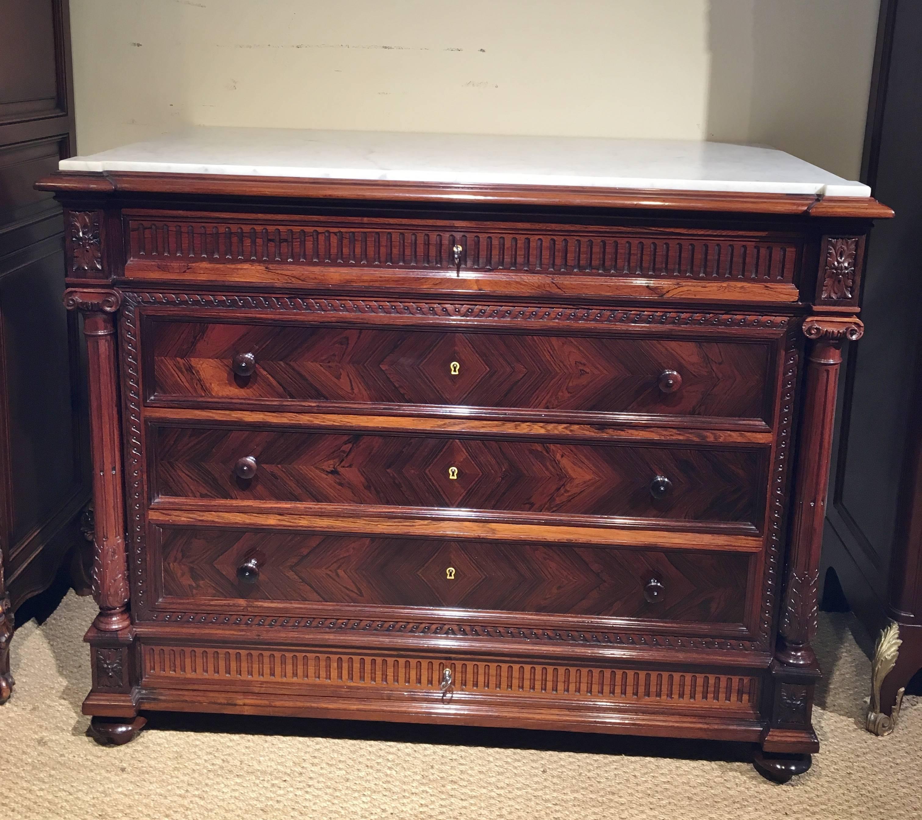  Chest of Drawers French Marble Topped Commode 1