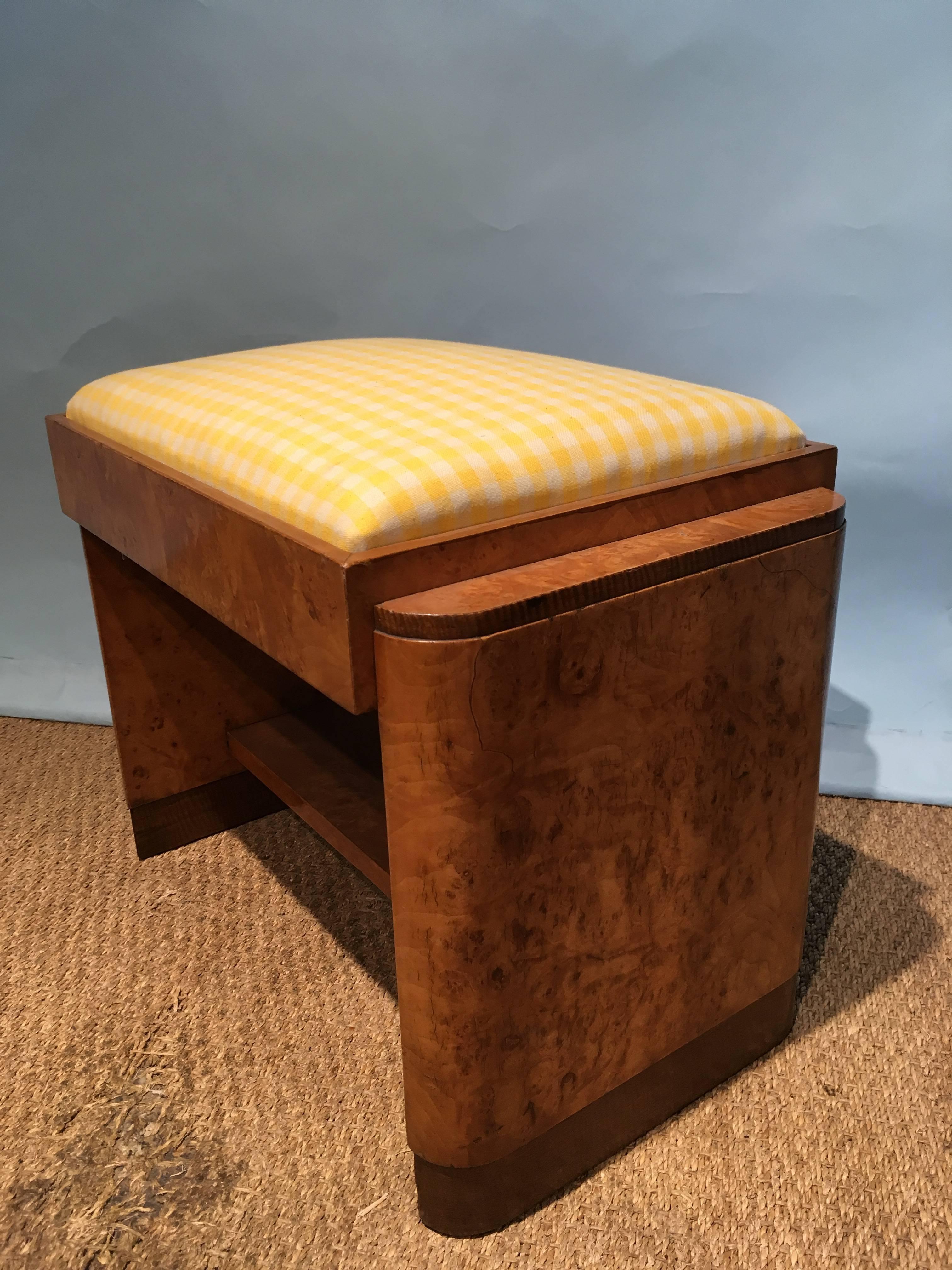 English Art Deco Dressing Table Stool For Sale