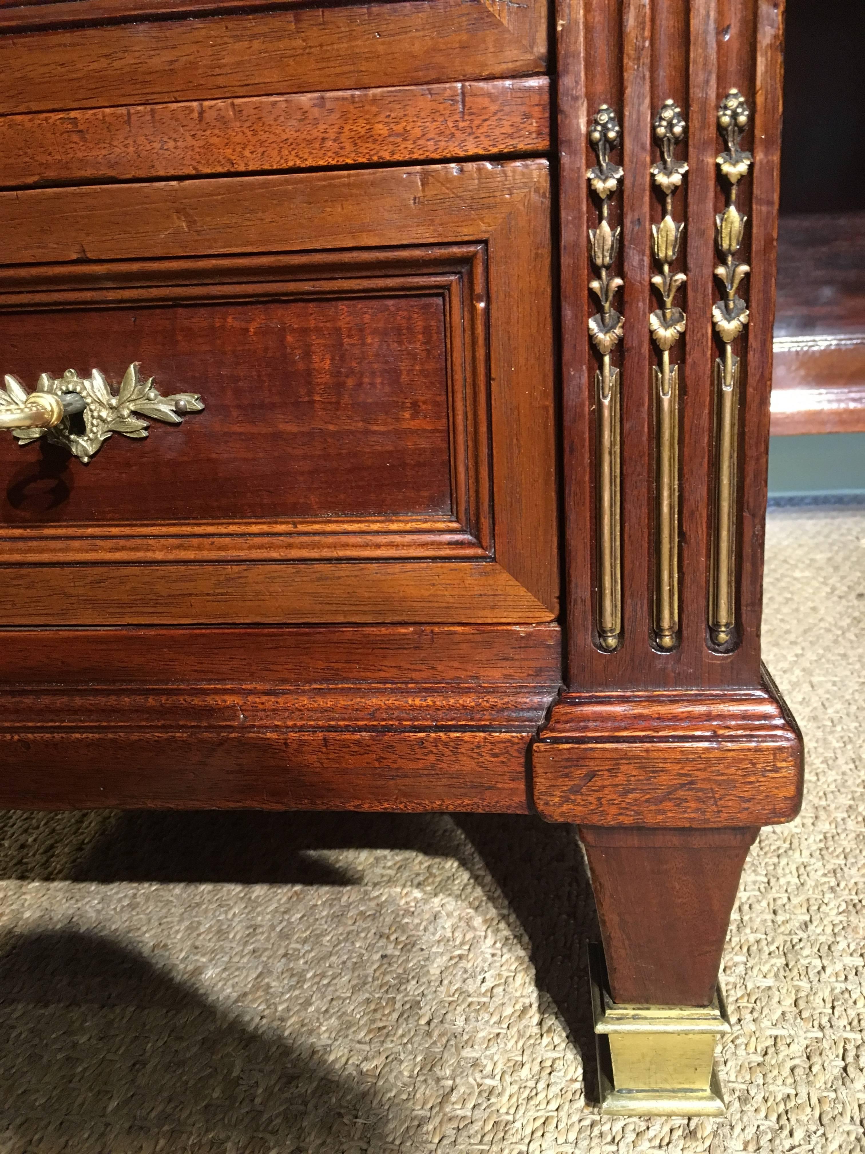 French Desk, Mahogany Pedestal 