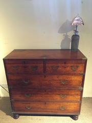 Teak Campaign or Military Chest of Drawers
