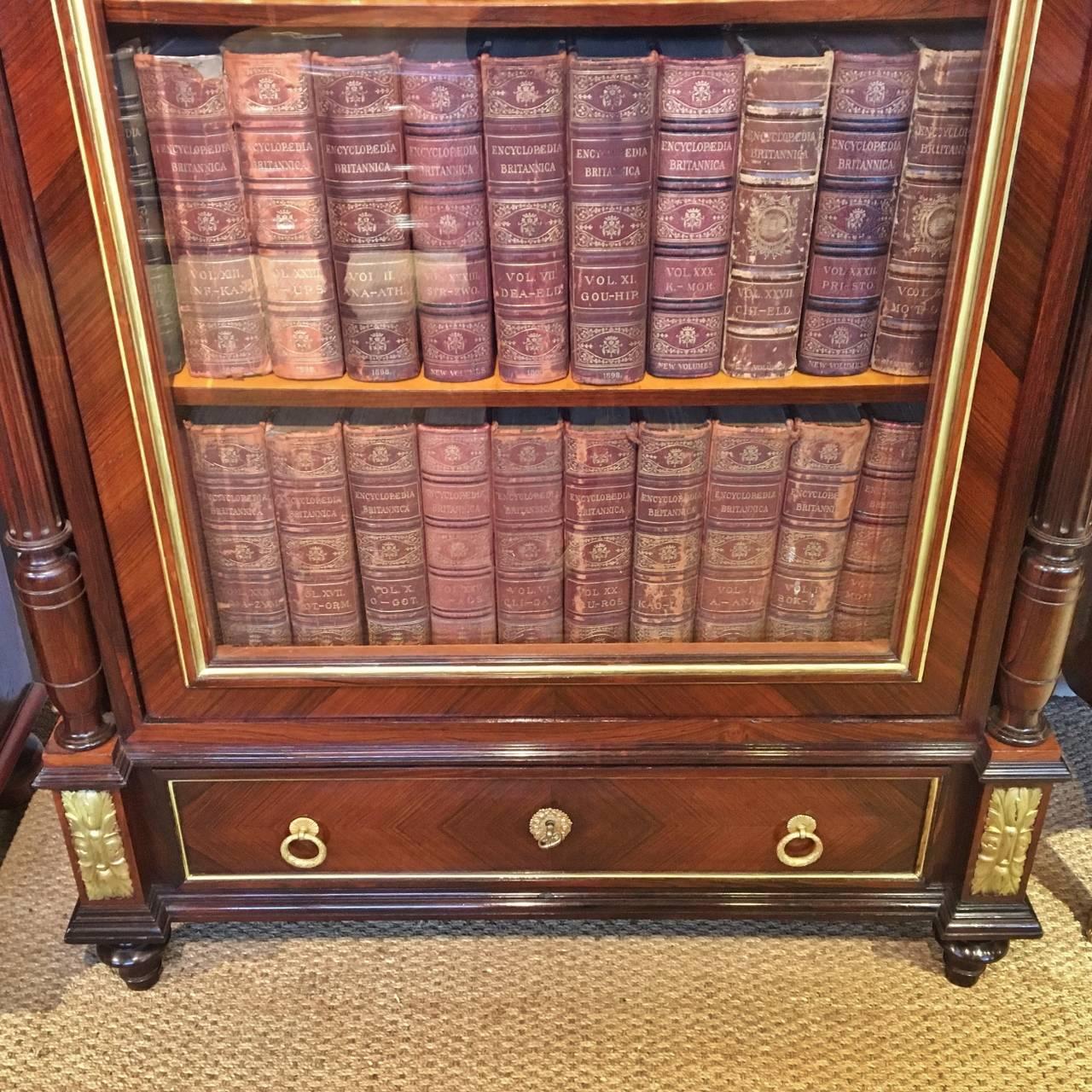 Louis XV  King wood and Ormolu Bookcase Cabinet c1880