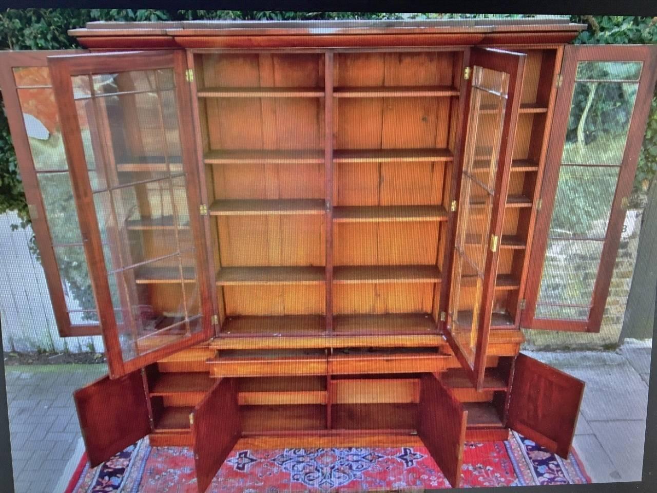 George III Georgian Mahogany Break Fronted Library Bookcase