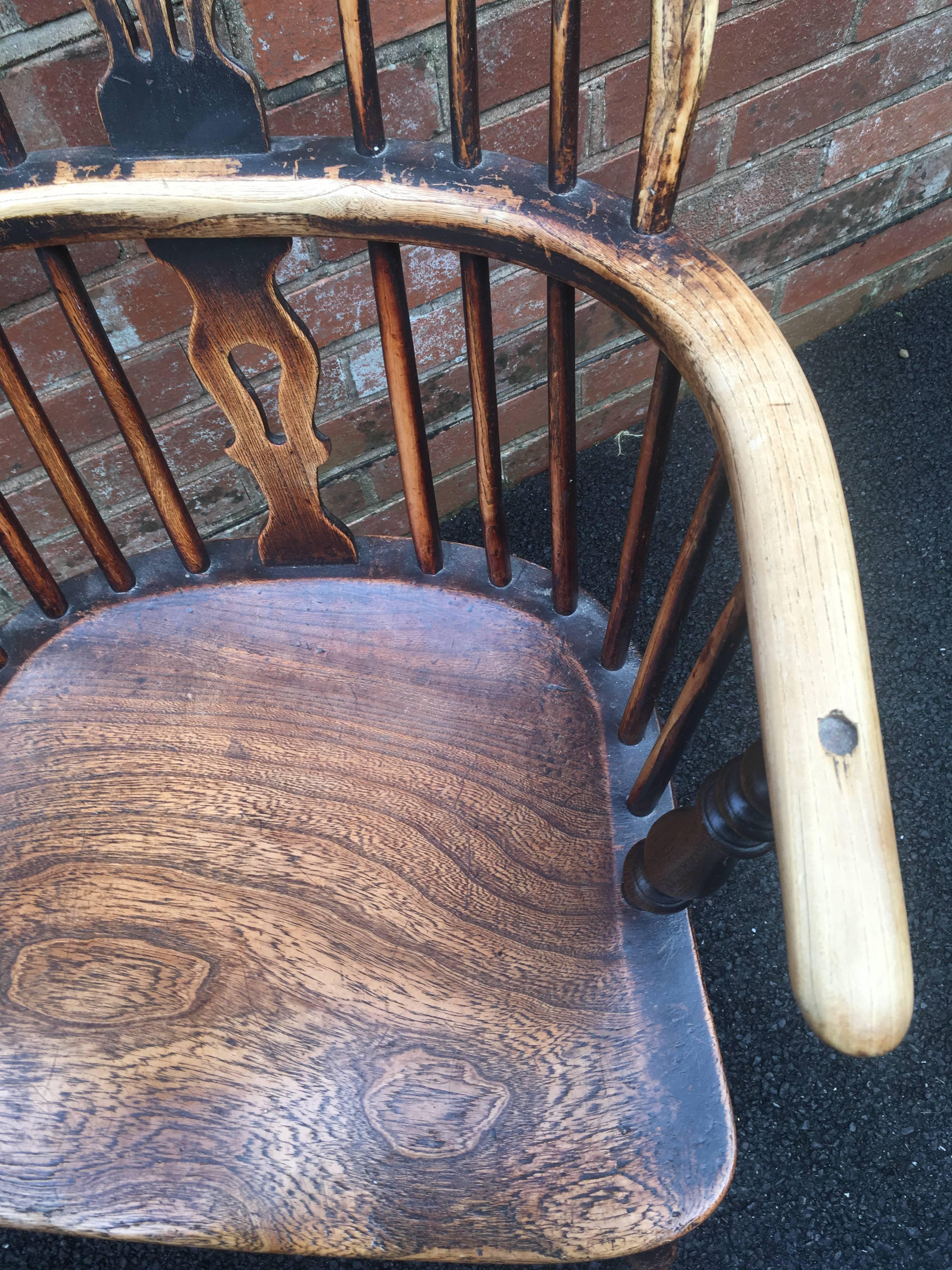 Elm Windsor Chair, Rockley Maker In Good Condition In Honiton, Devon