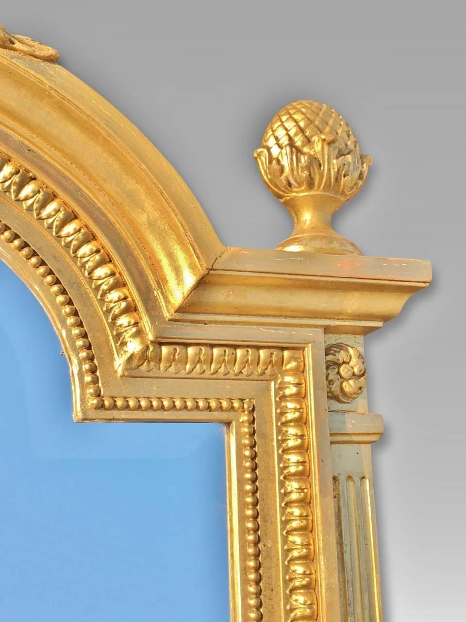 French Provincial 19th Century Gilded Wall Mirror / Overmantel, French, circa 1890