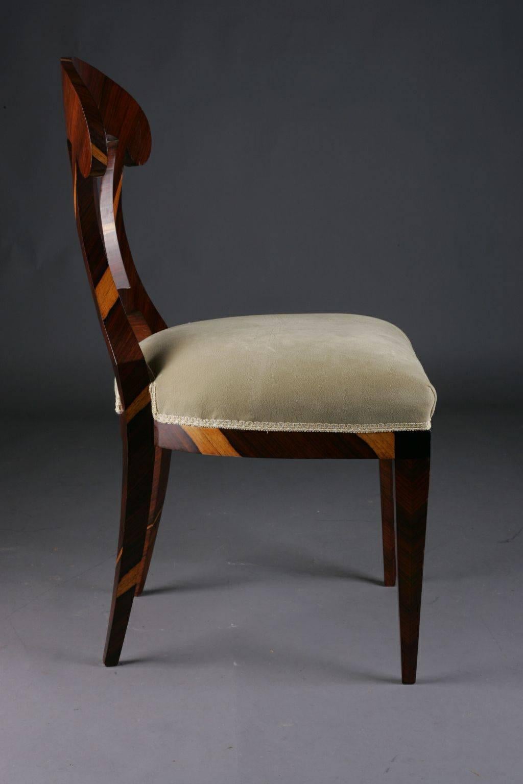 Tulipwood 20th Century Vienna Biedermeier Style Chair after Josef Danhauer