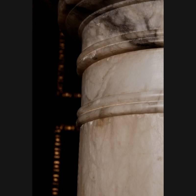 19th Century, Napoleon III Style White Marble Column 1