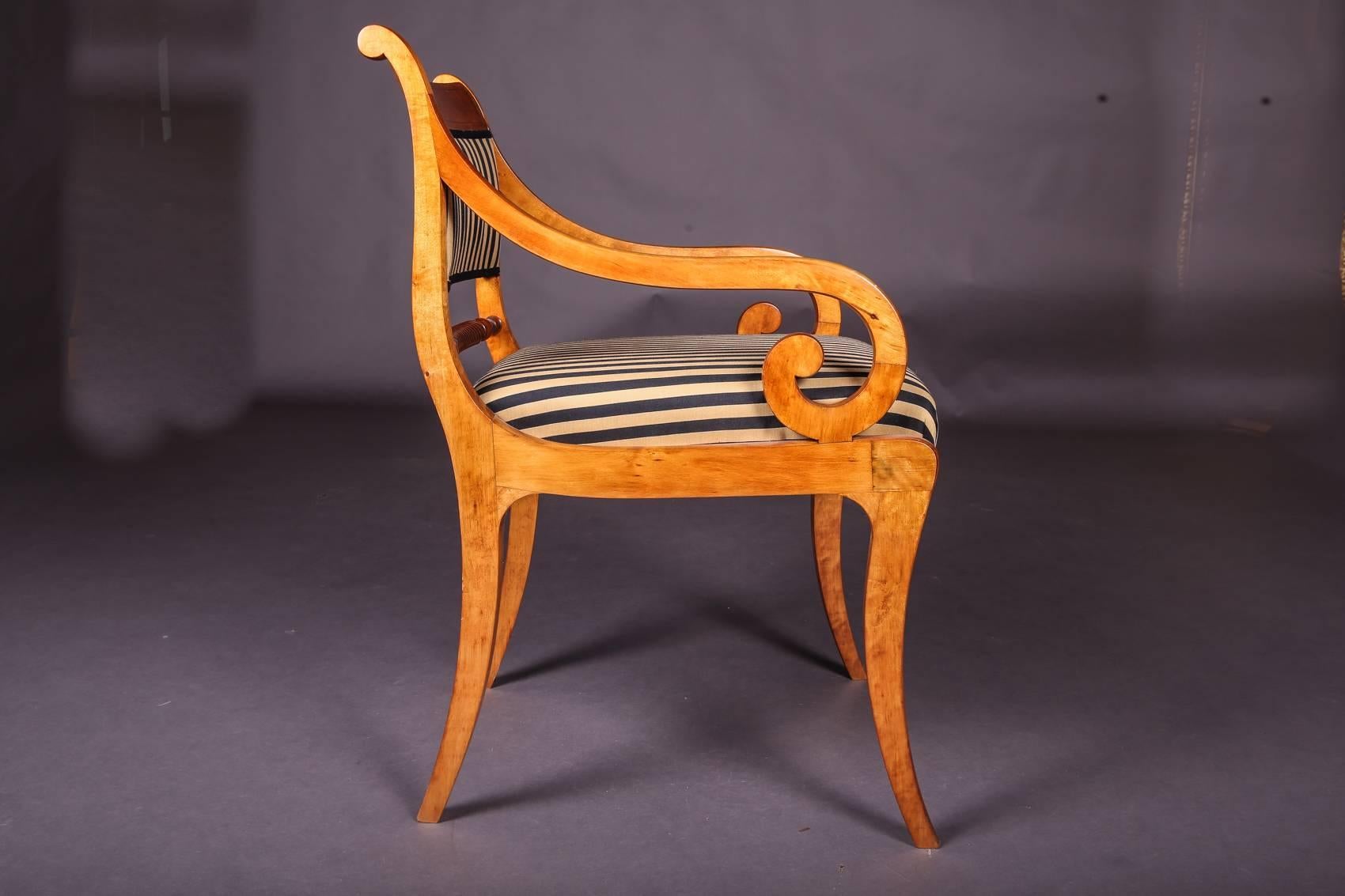 German 19th Century Biedermeier Birchwood Chair