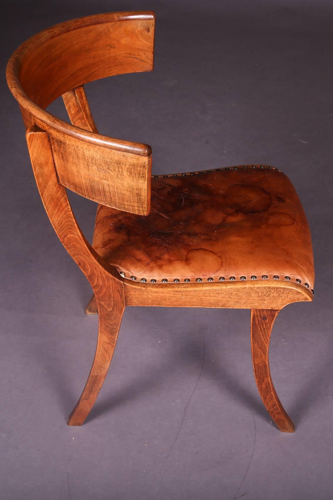 Wood 19th Century Empire Klismos Chair