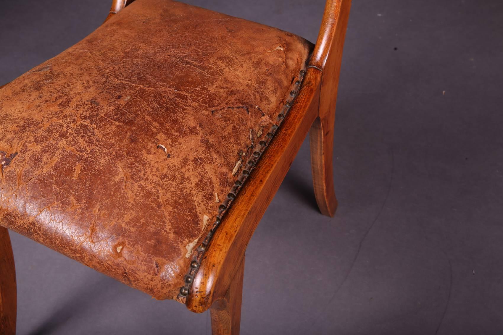 19th Century Empire Klismos Saber-Legs Chair In Good Condition In Berlin, DE