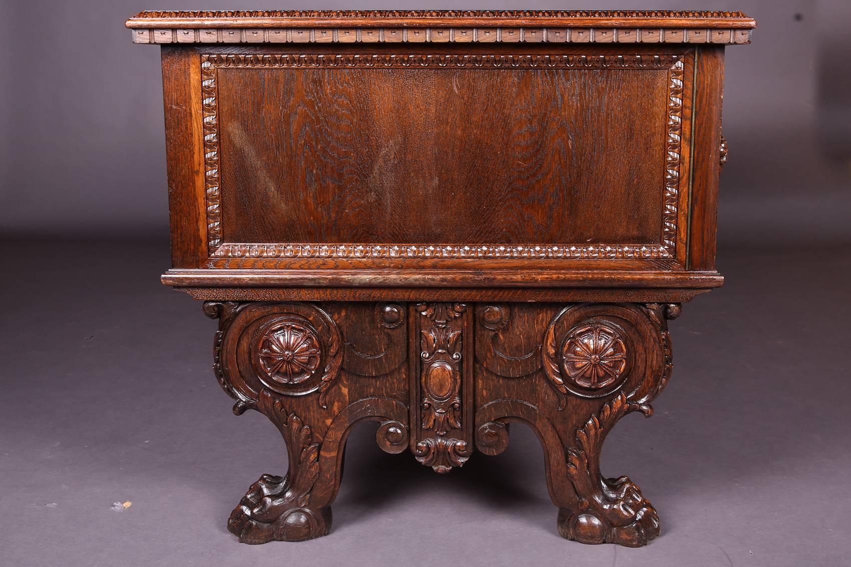 Wood 19th Century Historicism Oak Writing Desk