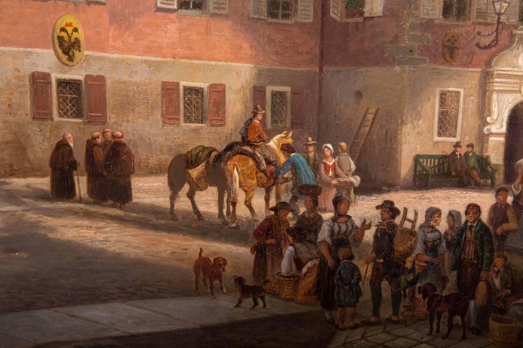 19th Century Historicism Oil on Canvas Wartburg-Painting H. Jaeckel 2