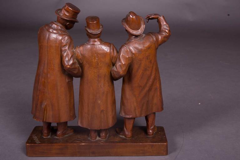 19th Historicism Carved Beech Figurine "Group the Mood" For Sale at 1stDibs