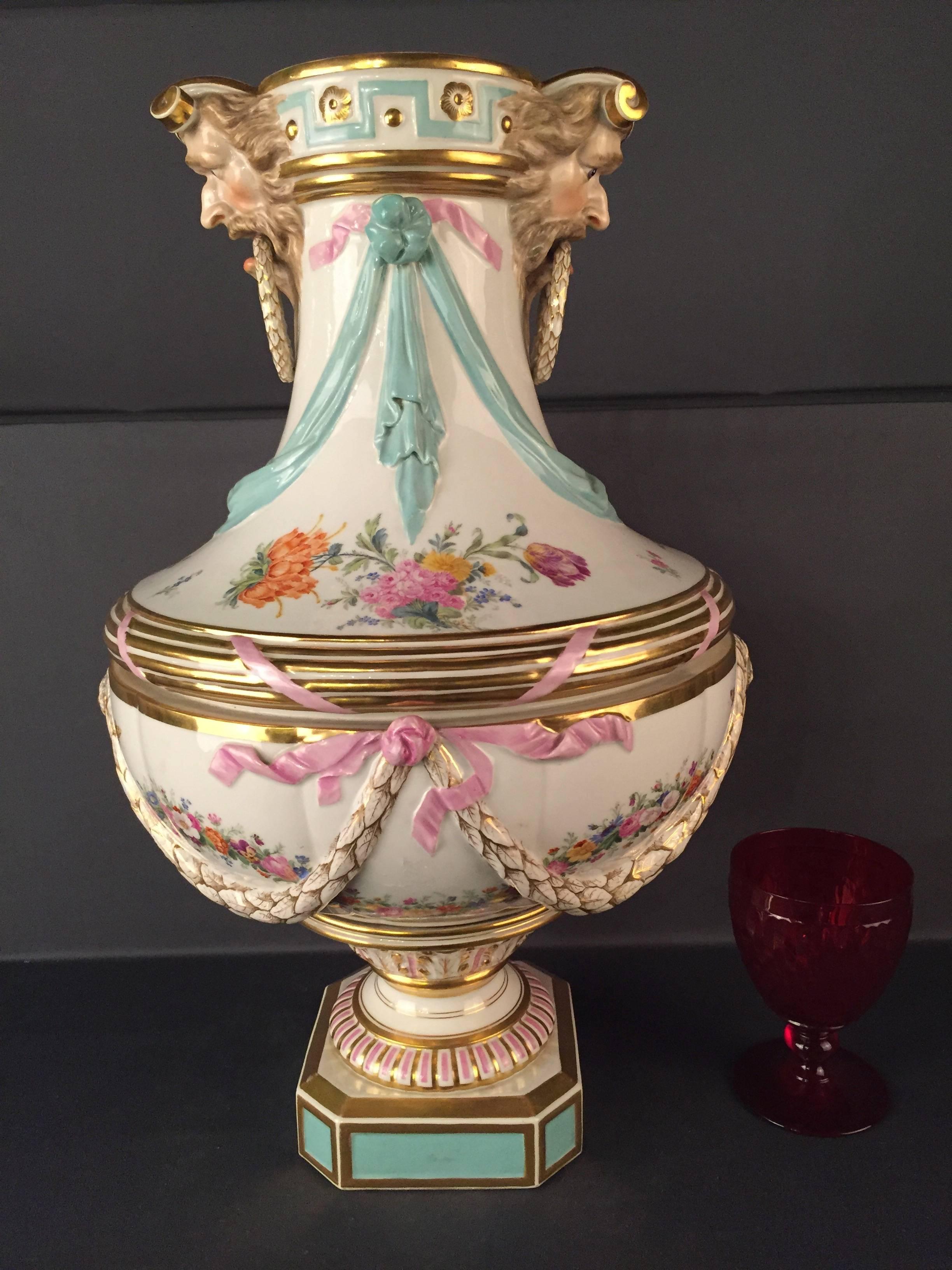 German 19th Century Huge KPM Berlin Vase Rare, Empire For Sale