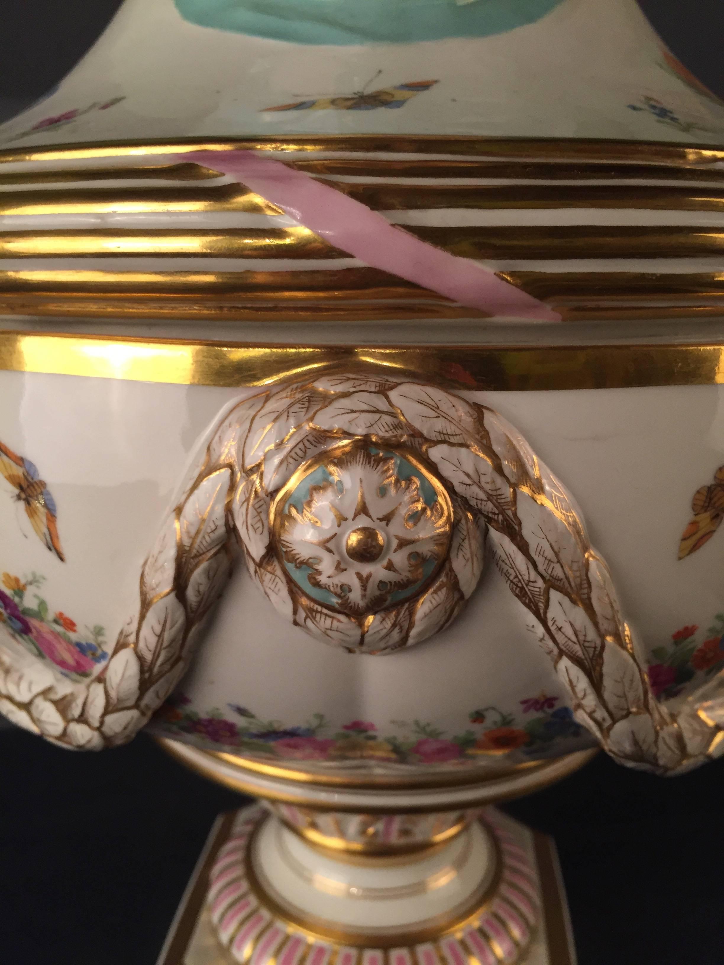 Gilt 19th Century Huge KPM Berlin Vase Rare, Empire For Sale