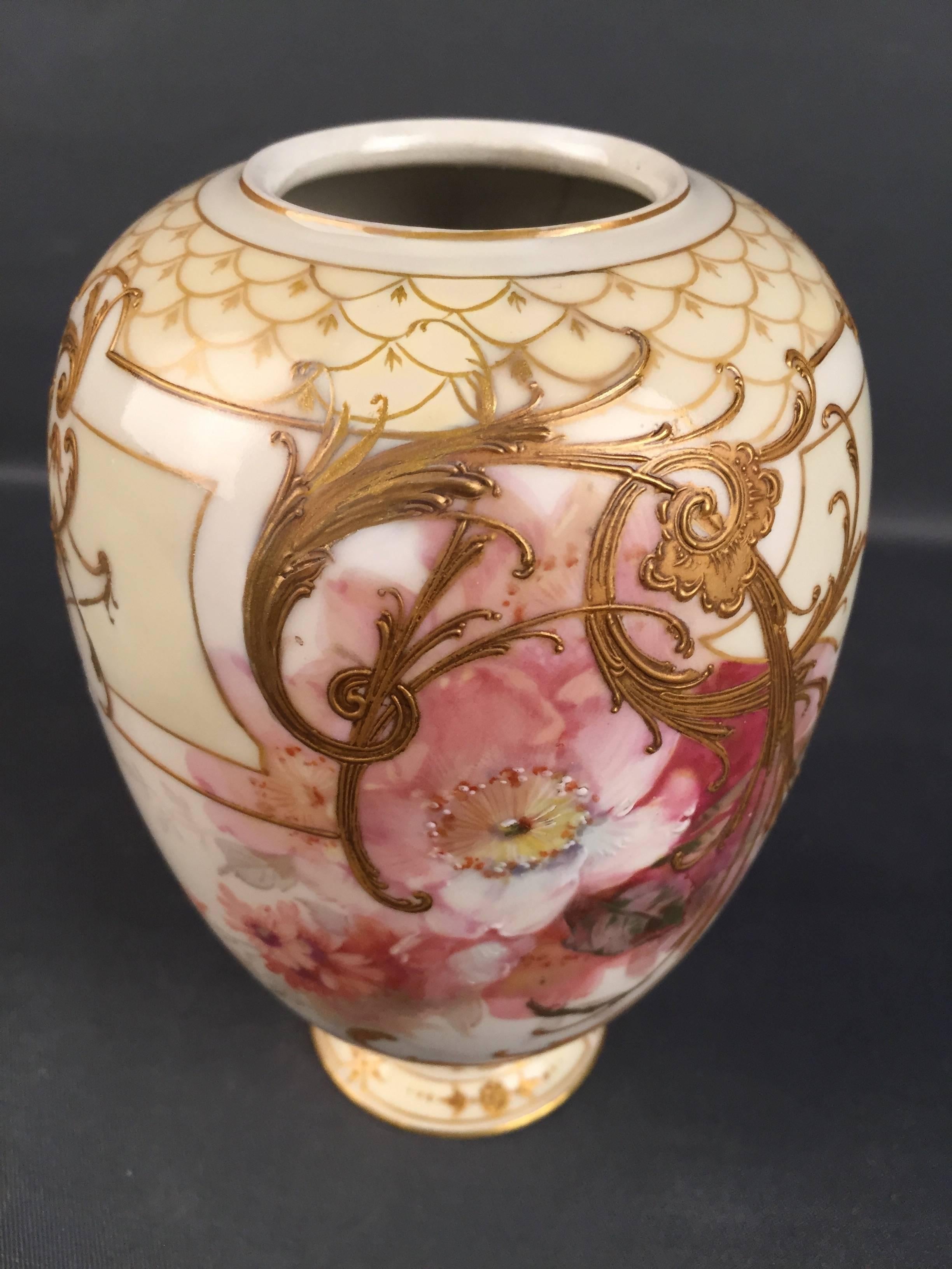 German 19th Century KPM Berlin Vase Weichmalerei Soft Paste Painting