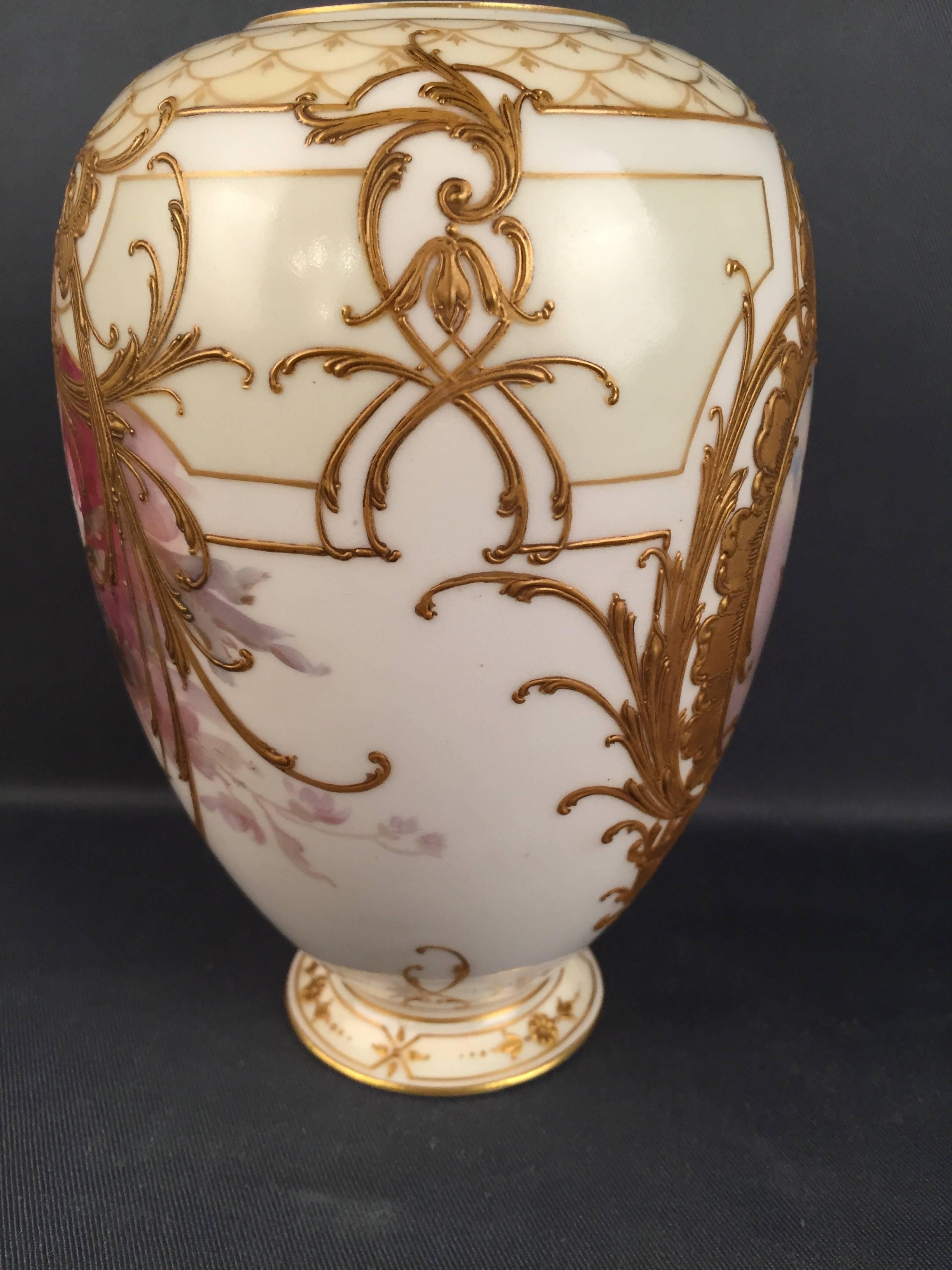 Porcelain 19th Century KPM Berlin Vase Weichmalerei Soft Paste Painting