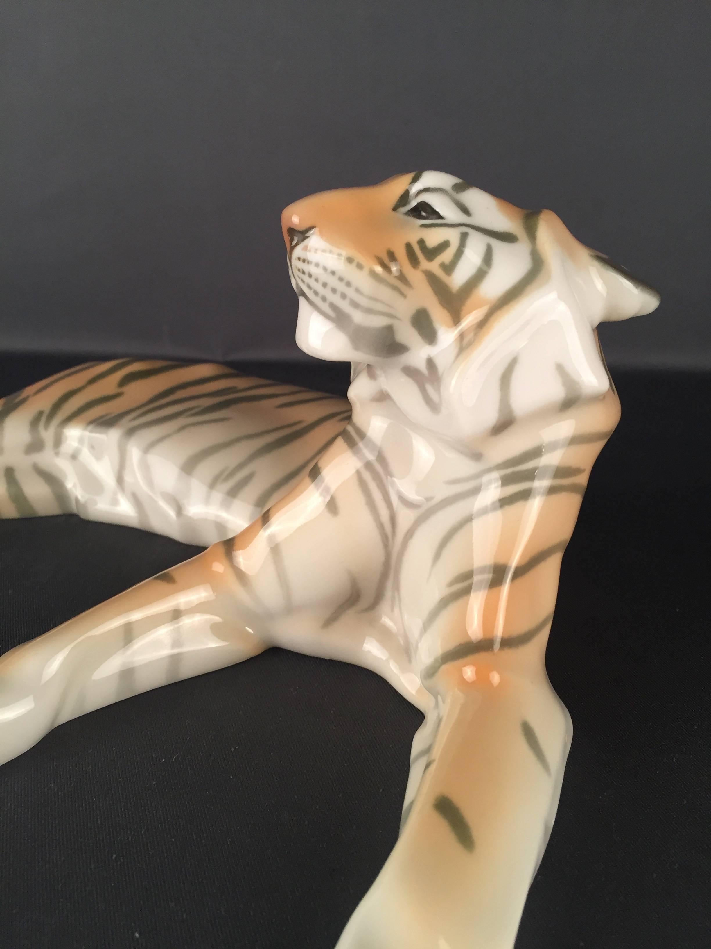 20th Century Art Nouveau Bengal Tiger KPM Berlin 1