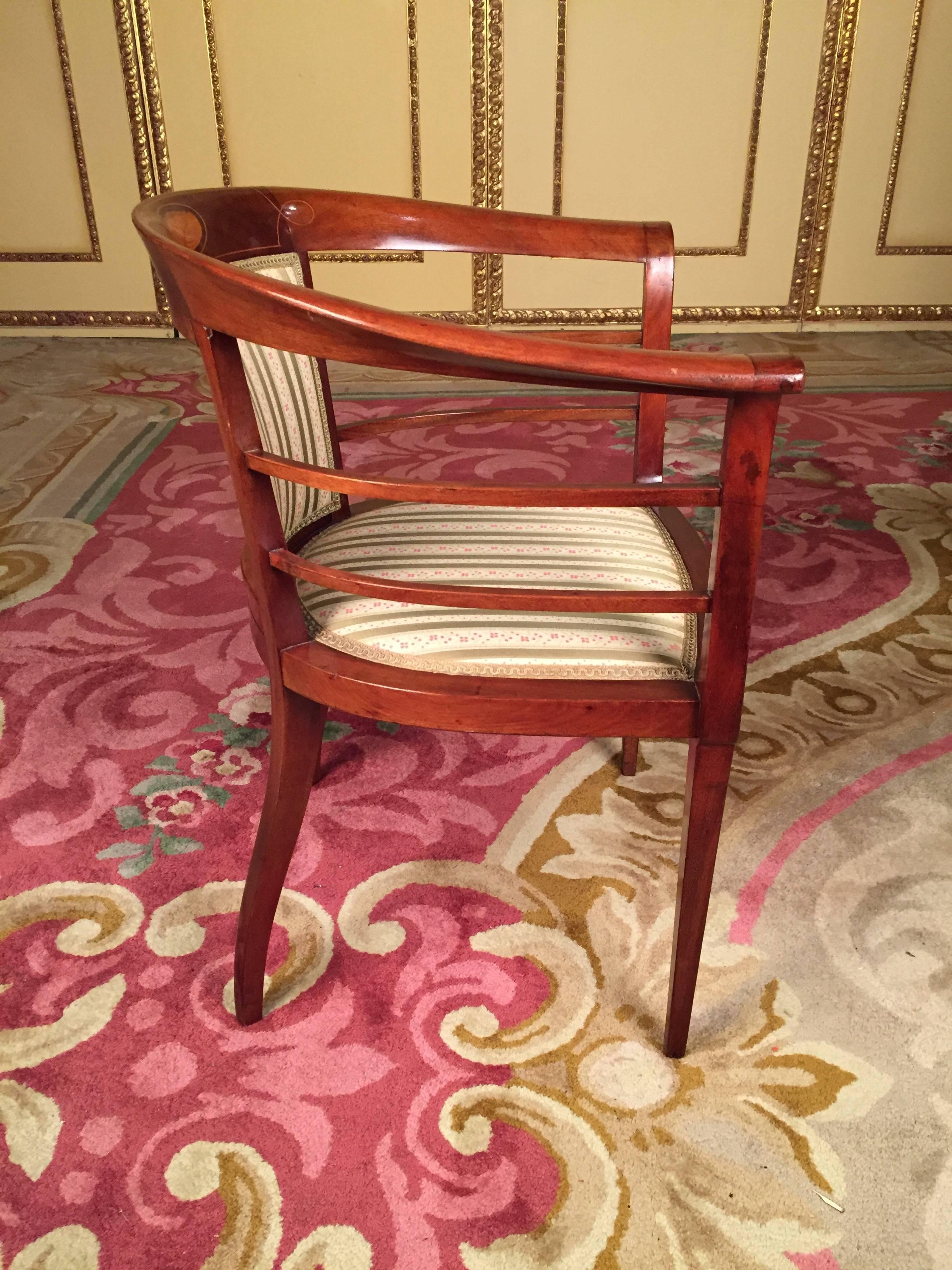 19th Century Art Nouveau Armchair Solid Mahogany  2