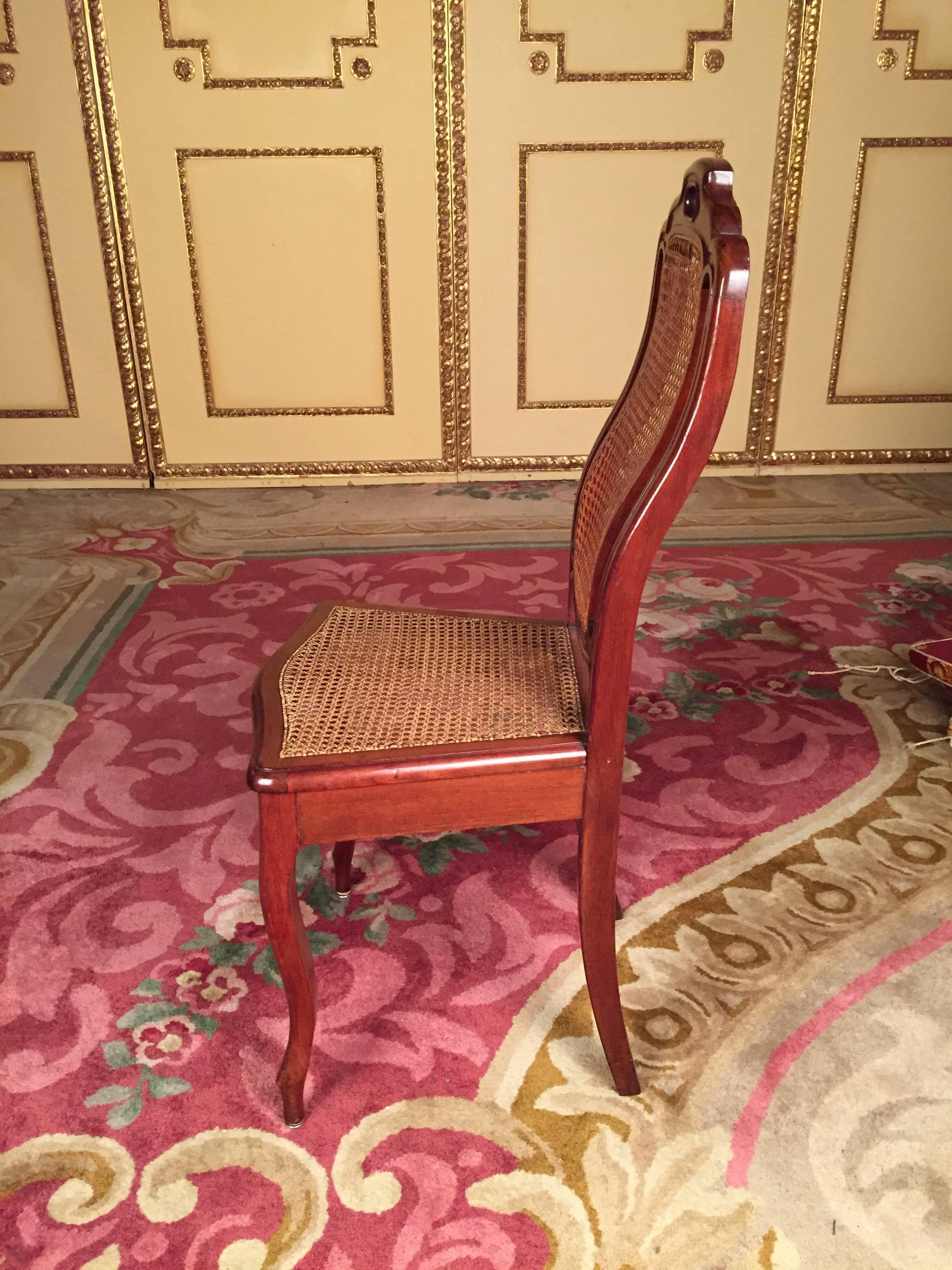 19th Century Biedermeier Chairs Solid Mahogany For Sale 3