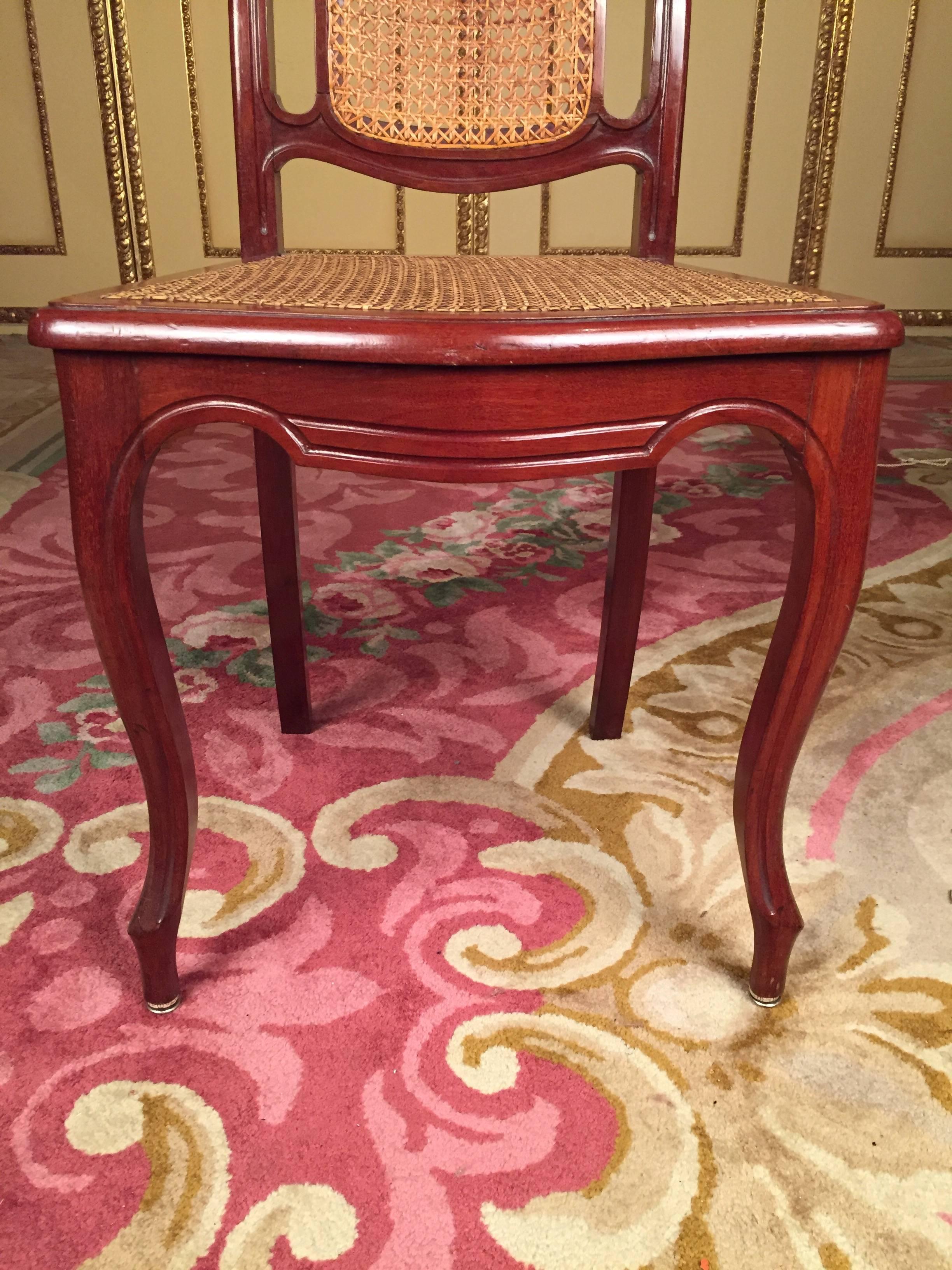 19th Century Biedermeier Chairs Solid Mahogany For Sale 4