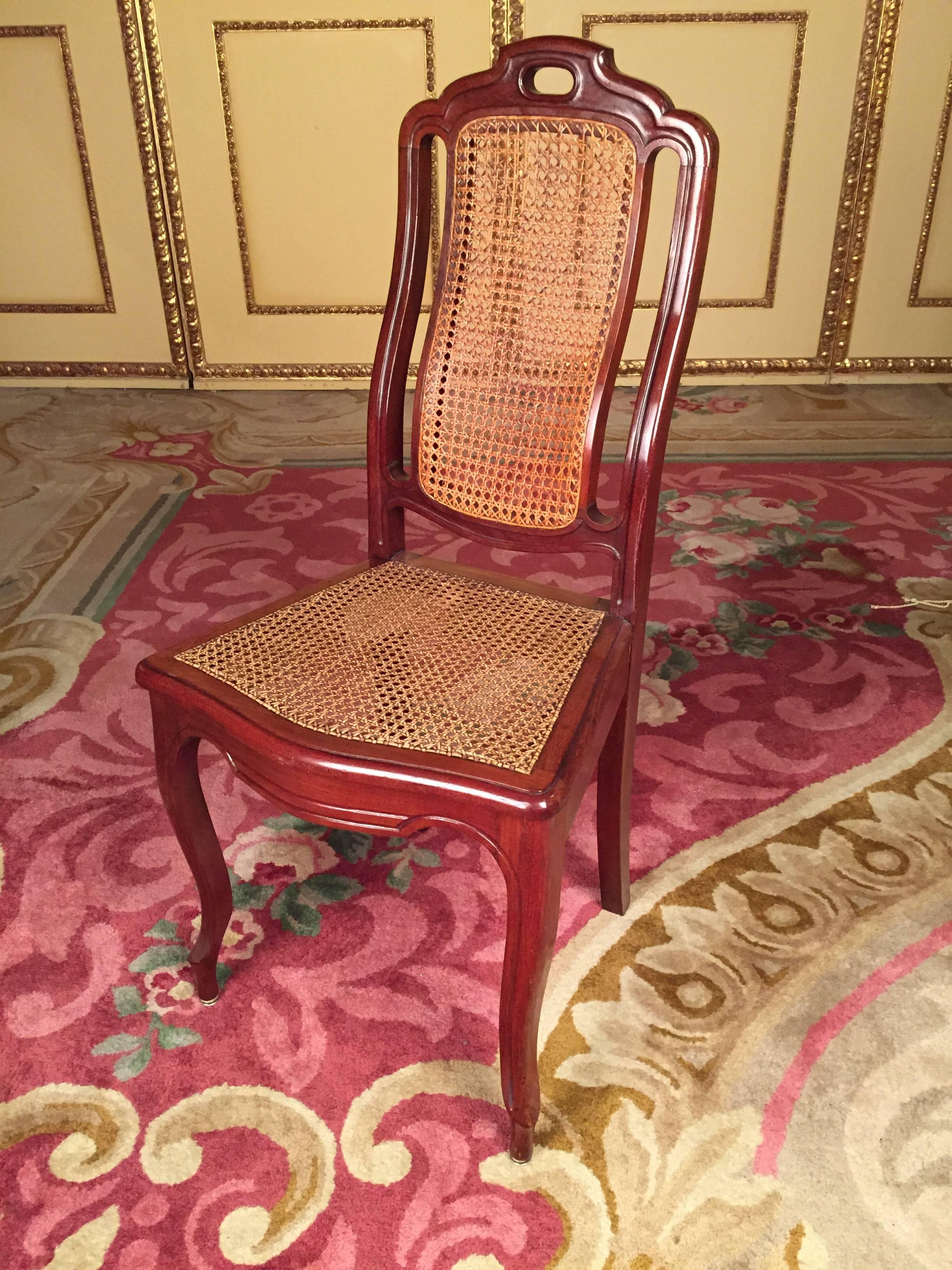 19th Century Biedermeier Chairs Solid Mahogany For Sale 2