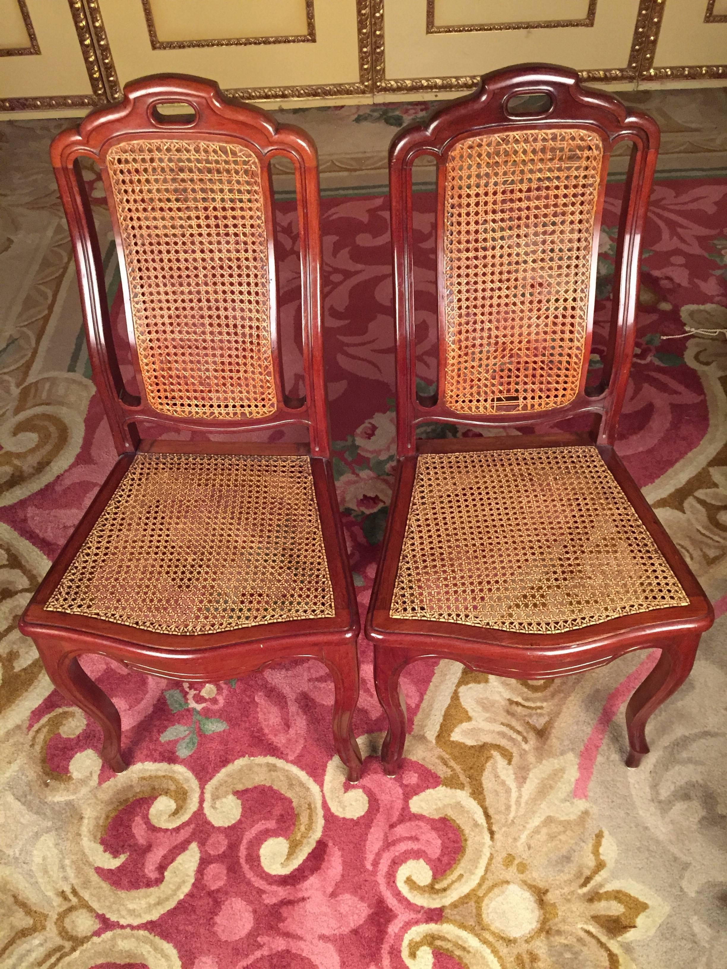 19th Century Biedermeier Chairs Solid Mahogany For Sale 1