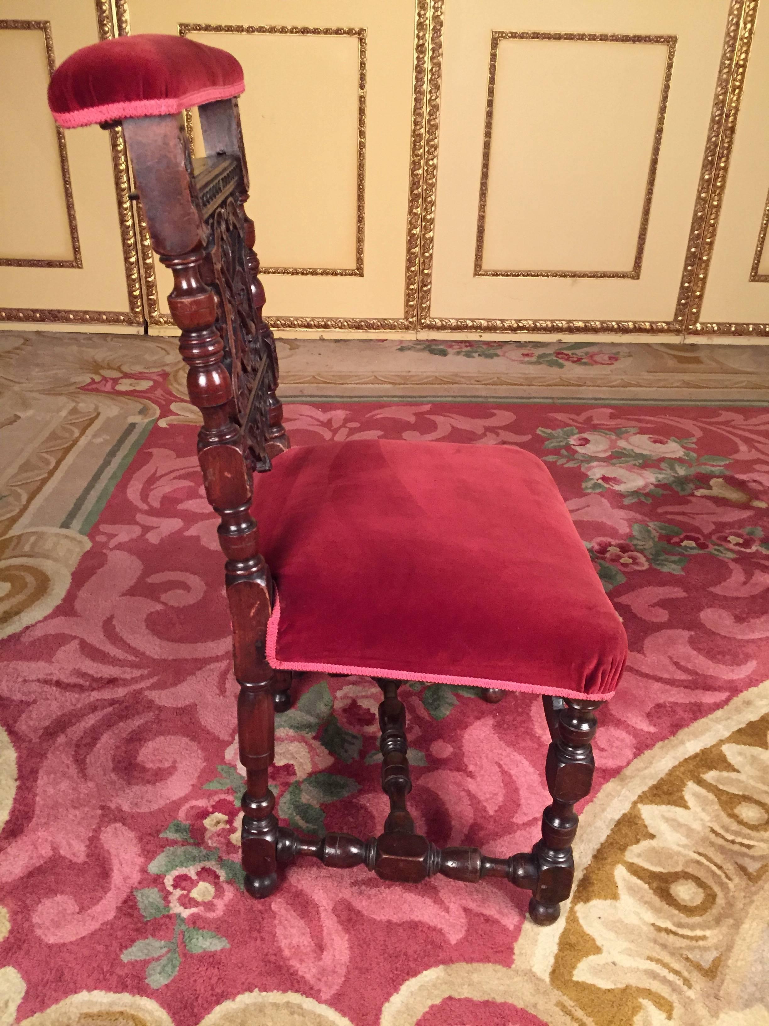 Néo-gothique Chaise à langer néo-renaissance/néo-gothique du 19e siècle Oak Oak en vente