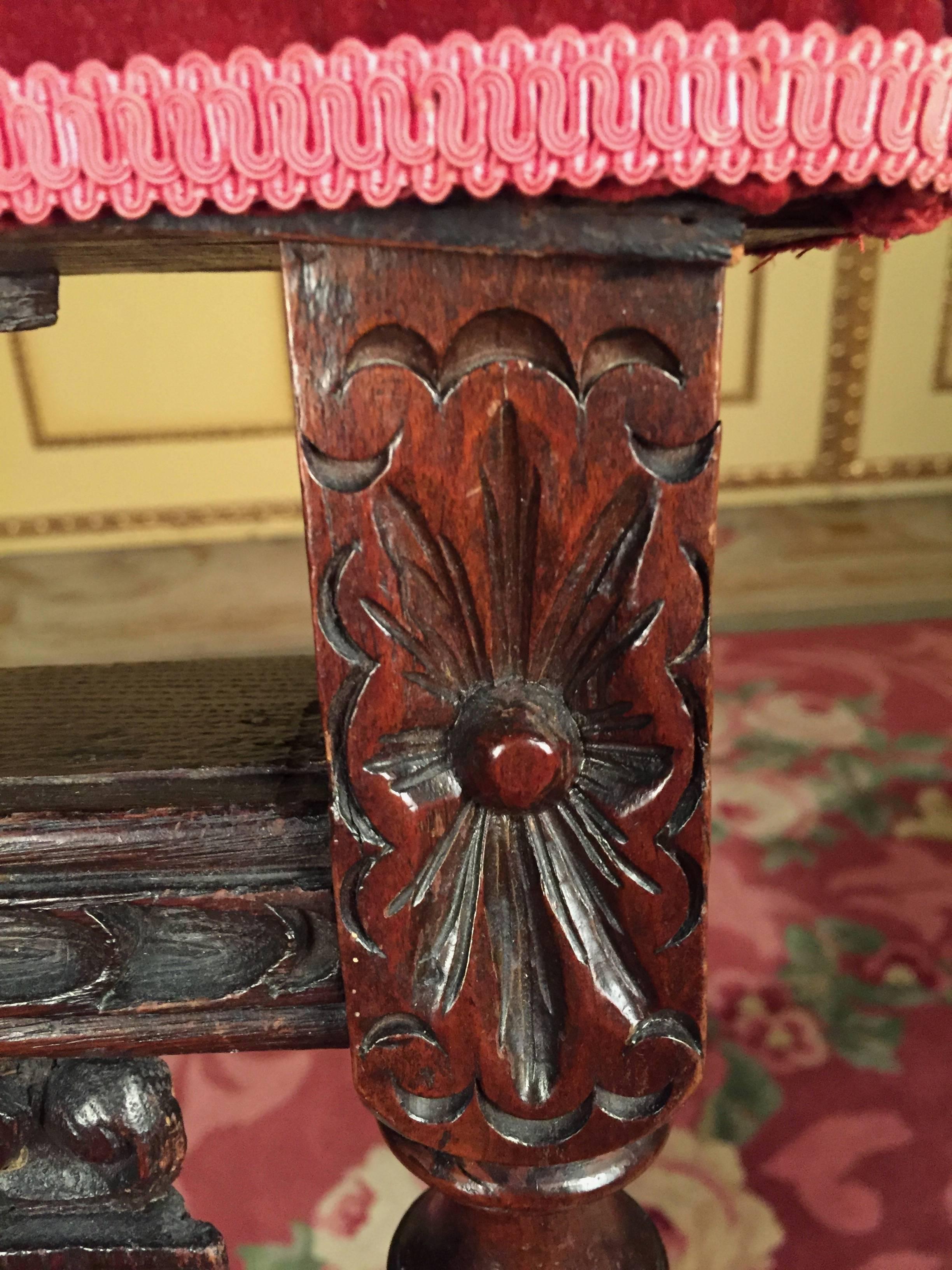 German 19th Century Neo Renaissance/Neo Gothic Pray Chair Oak For Sale