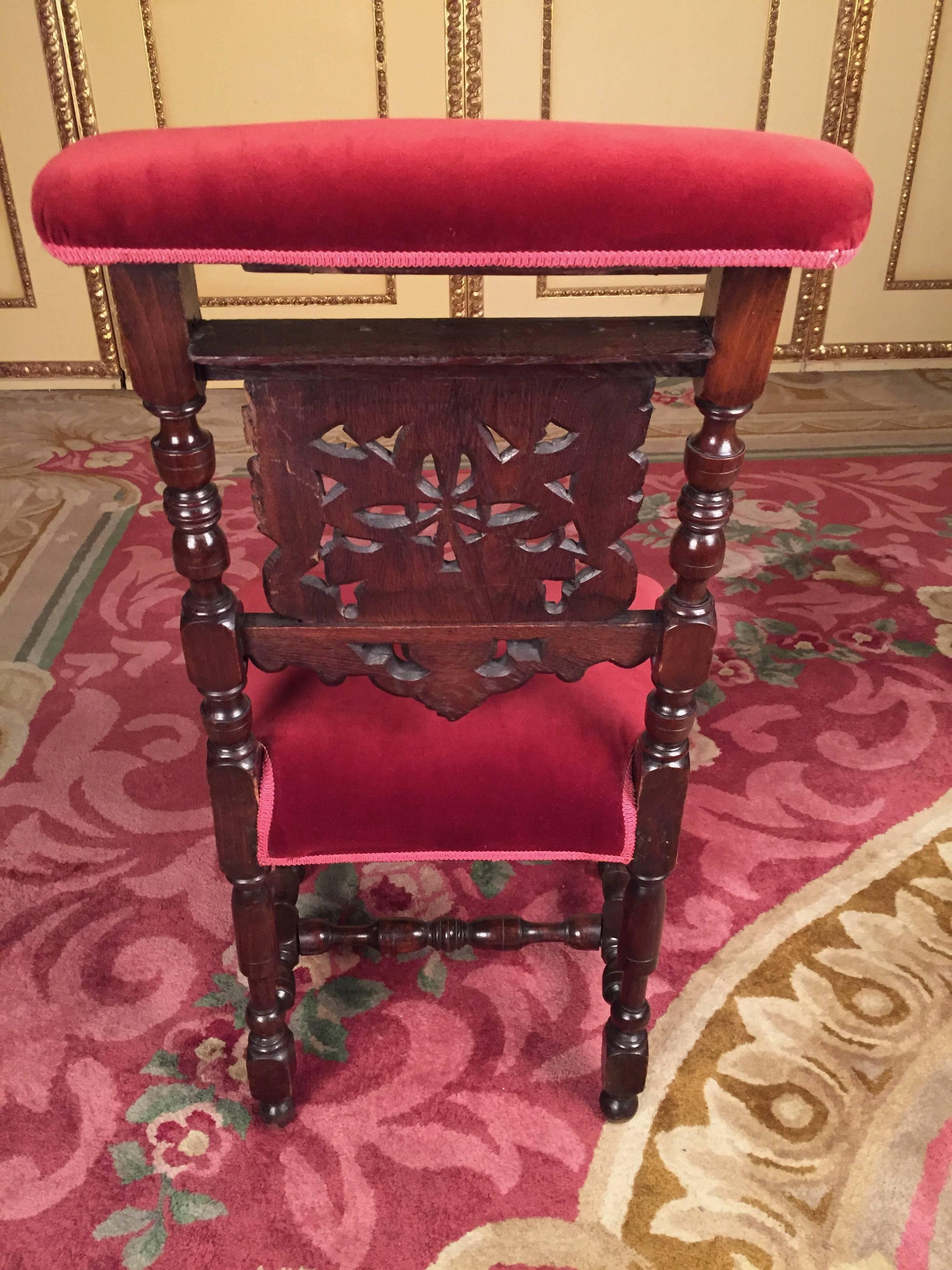19th Century Neo Renaissance/Neo Gothic Pray Chair Oak For Sale 4