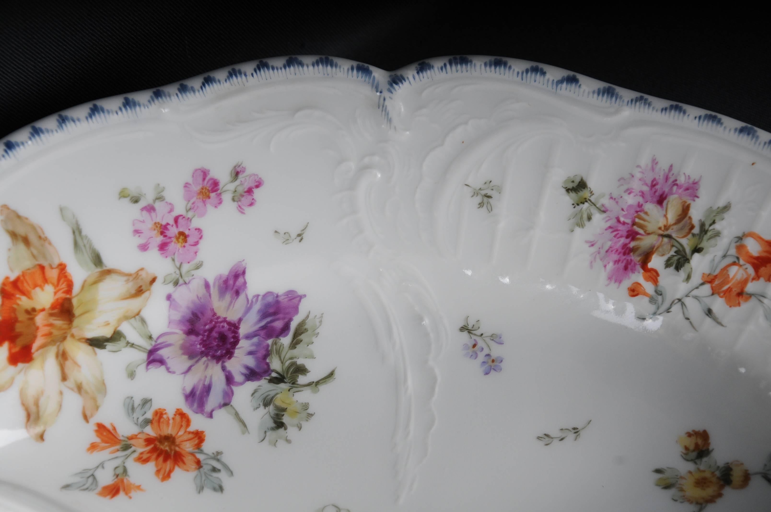 Porcelain 19th Century KPM Berlin Rare Confectionery Dish with Three Sections