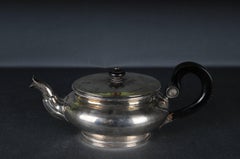 Beautiful Antique Silver England Tea Pot with Wood mount