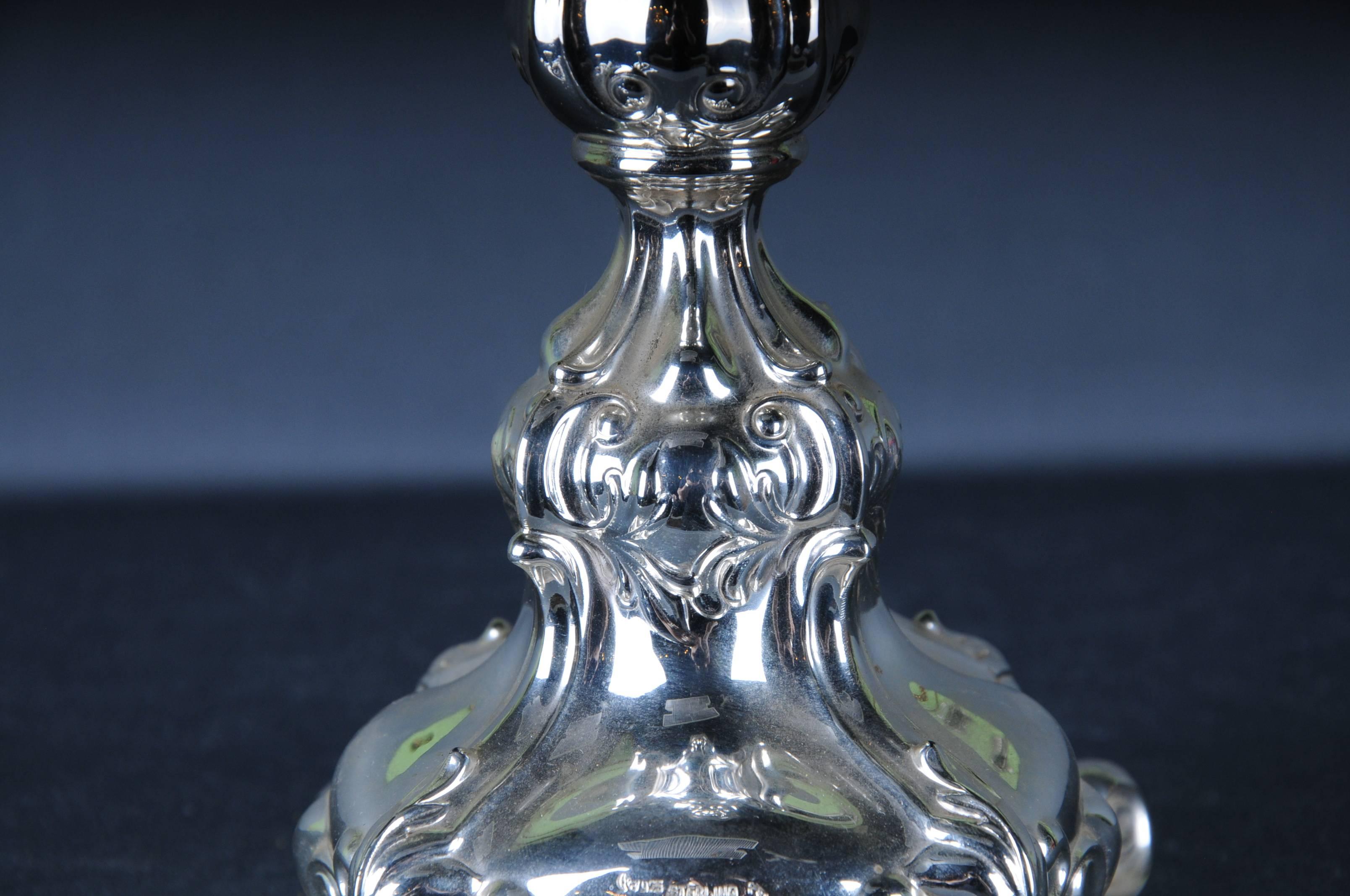 Big Silber Kerzenleuchter Barock 925 Sterling Deutschland (19. Jahrhundert) im Angebot