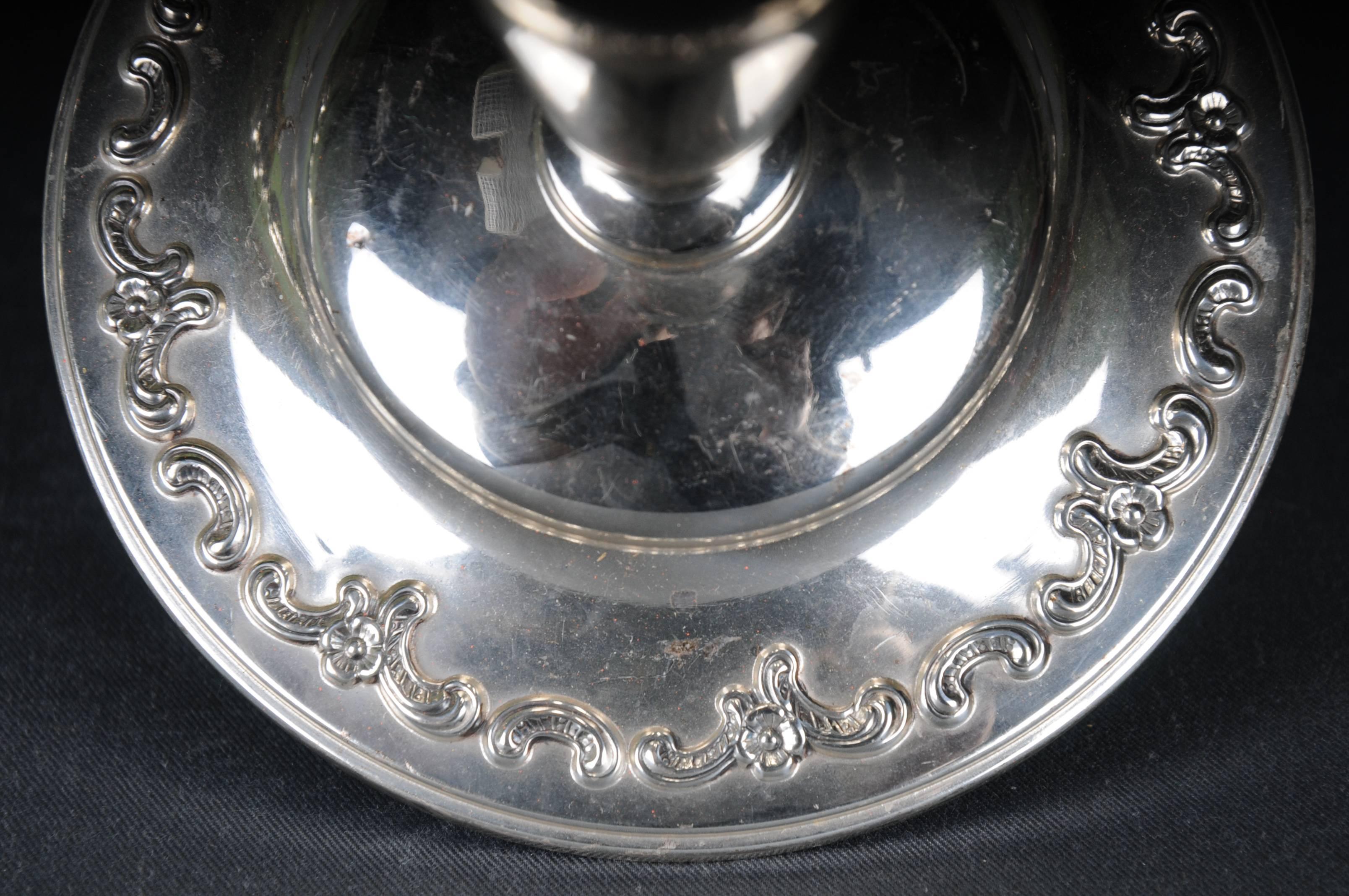 XIXe siècle 2 chandelier classique en argent 925 Sterling Allemagne original ALT Heidelberg  en vente
